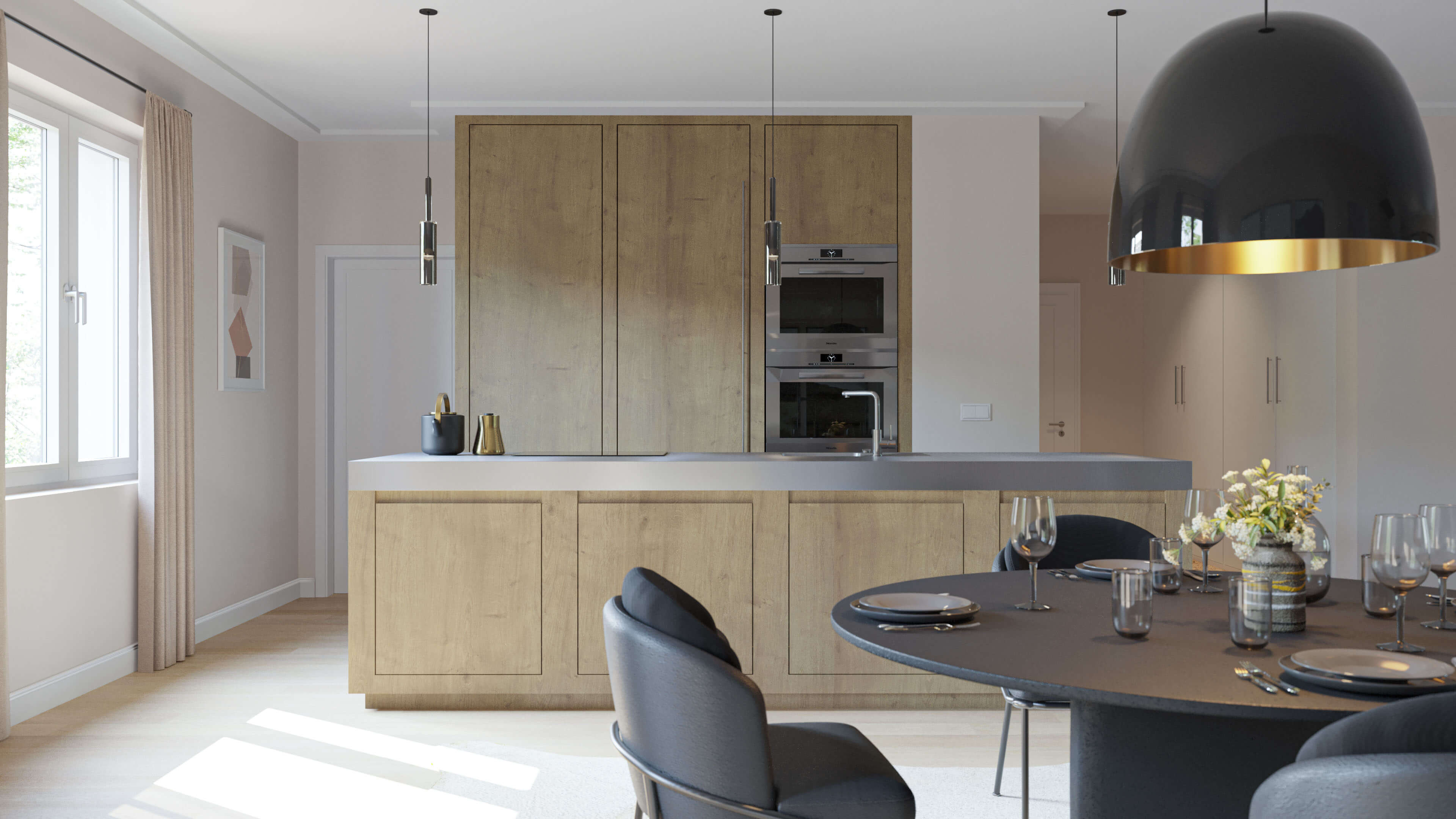 Oberstrae 138 Hamburg City Villa Rendering & Luxury Apartment Interiors 3D Render, Digital Artwork by gmsvision