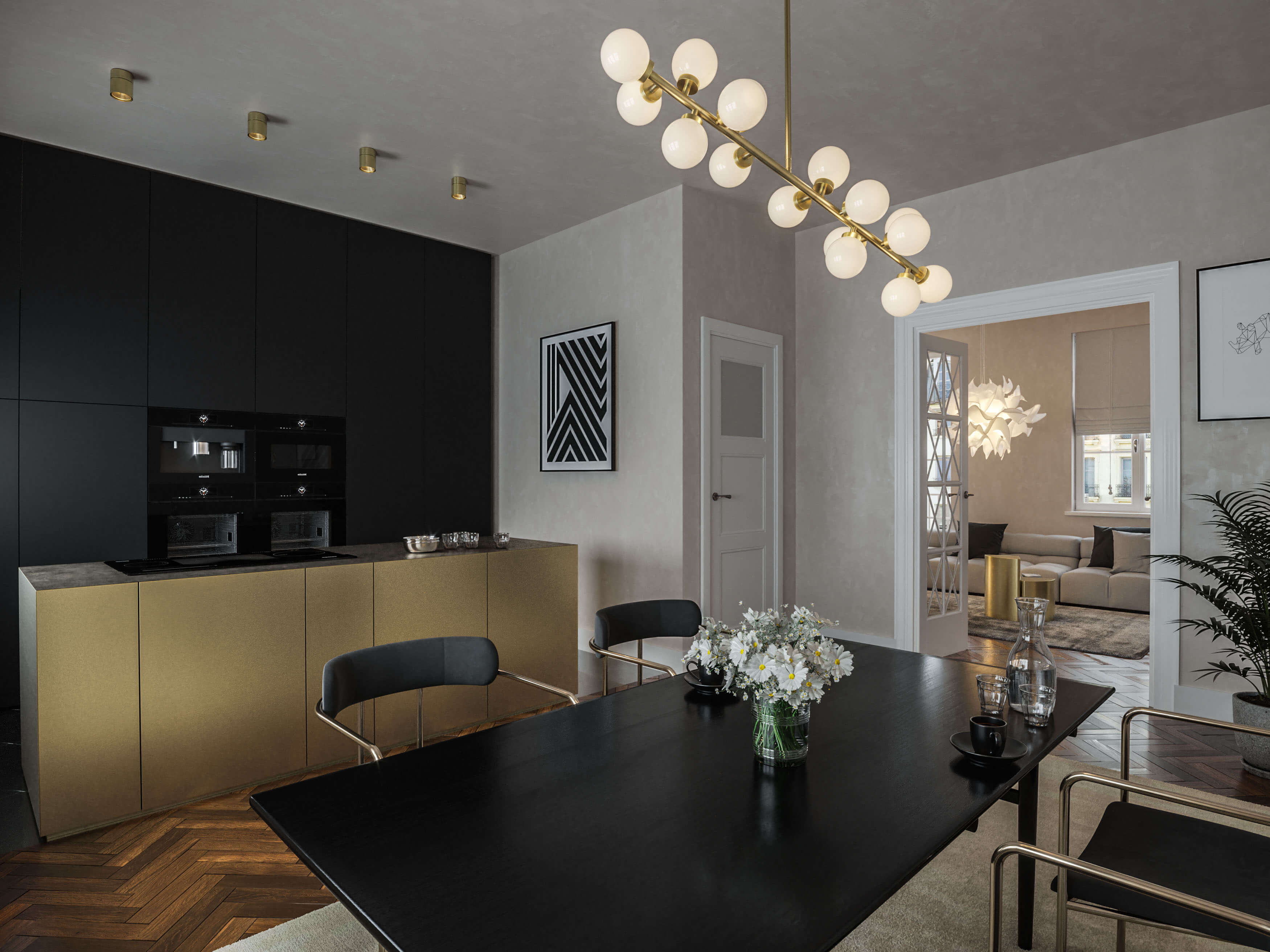 Orchideenstieg Hamburg-Eppendorf Luxury Interior Design & Furnishing CGI 3D Render, Digital Artwork by gmsvision