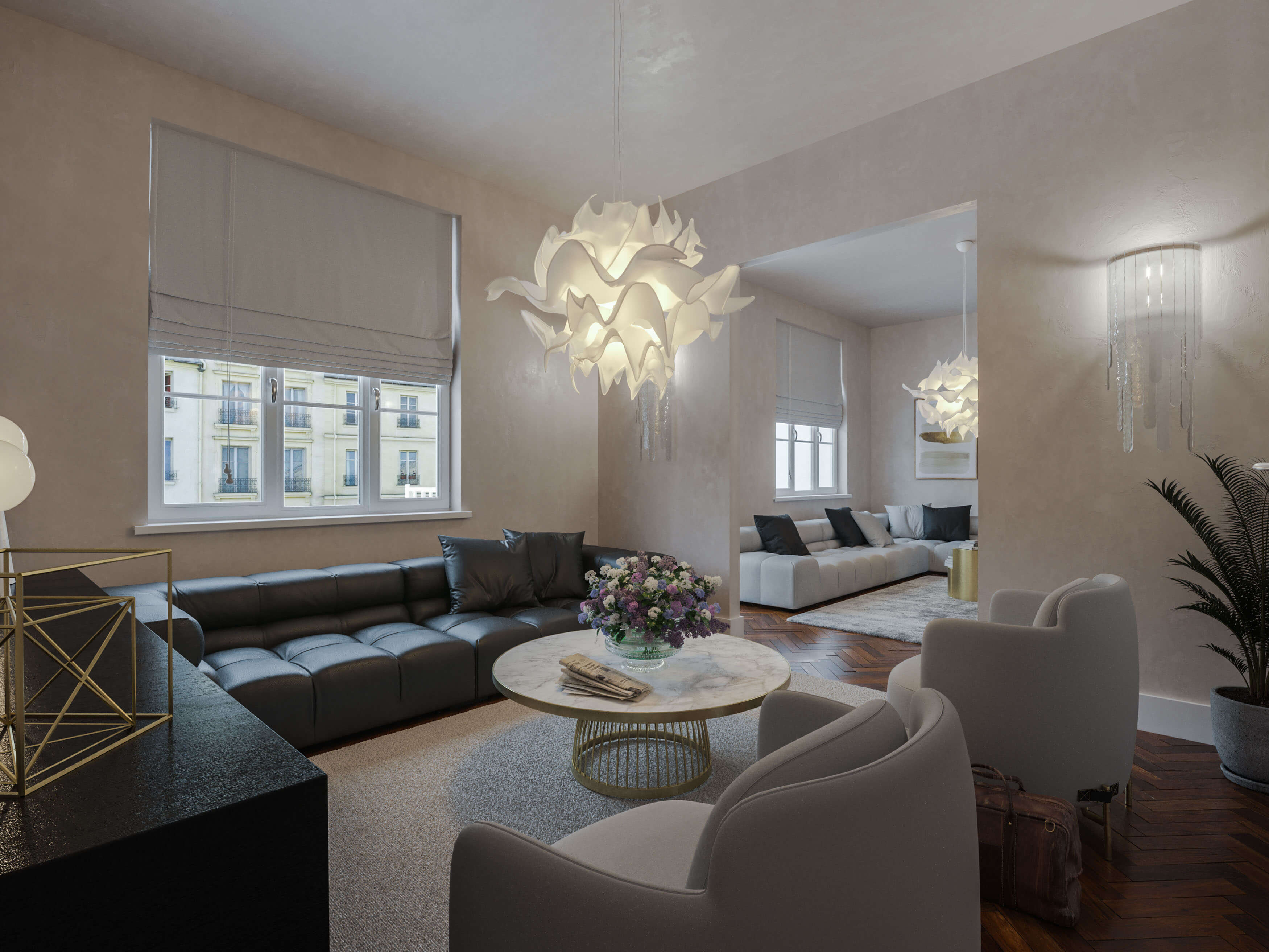 Orchideenstieg Hamburg-Eppendorf Luxury Interior Design & Furnishing CGI 3D Render, Digital Artwork by gmsvision