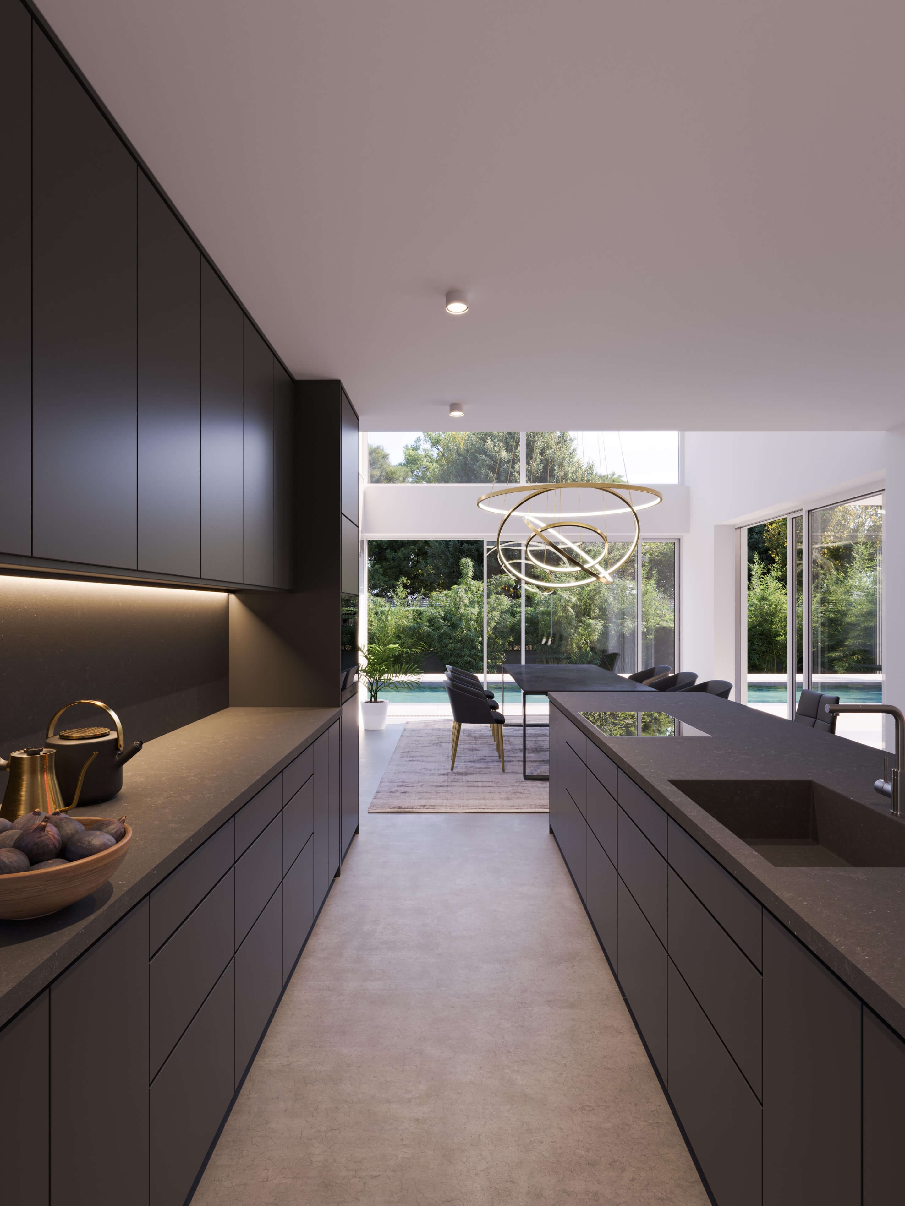 Single-Family House Frankfurt Modern Villa with Pool 3D Visualization 3D Render, Digital Artwork by gmsvision