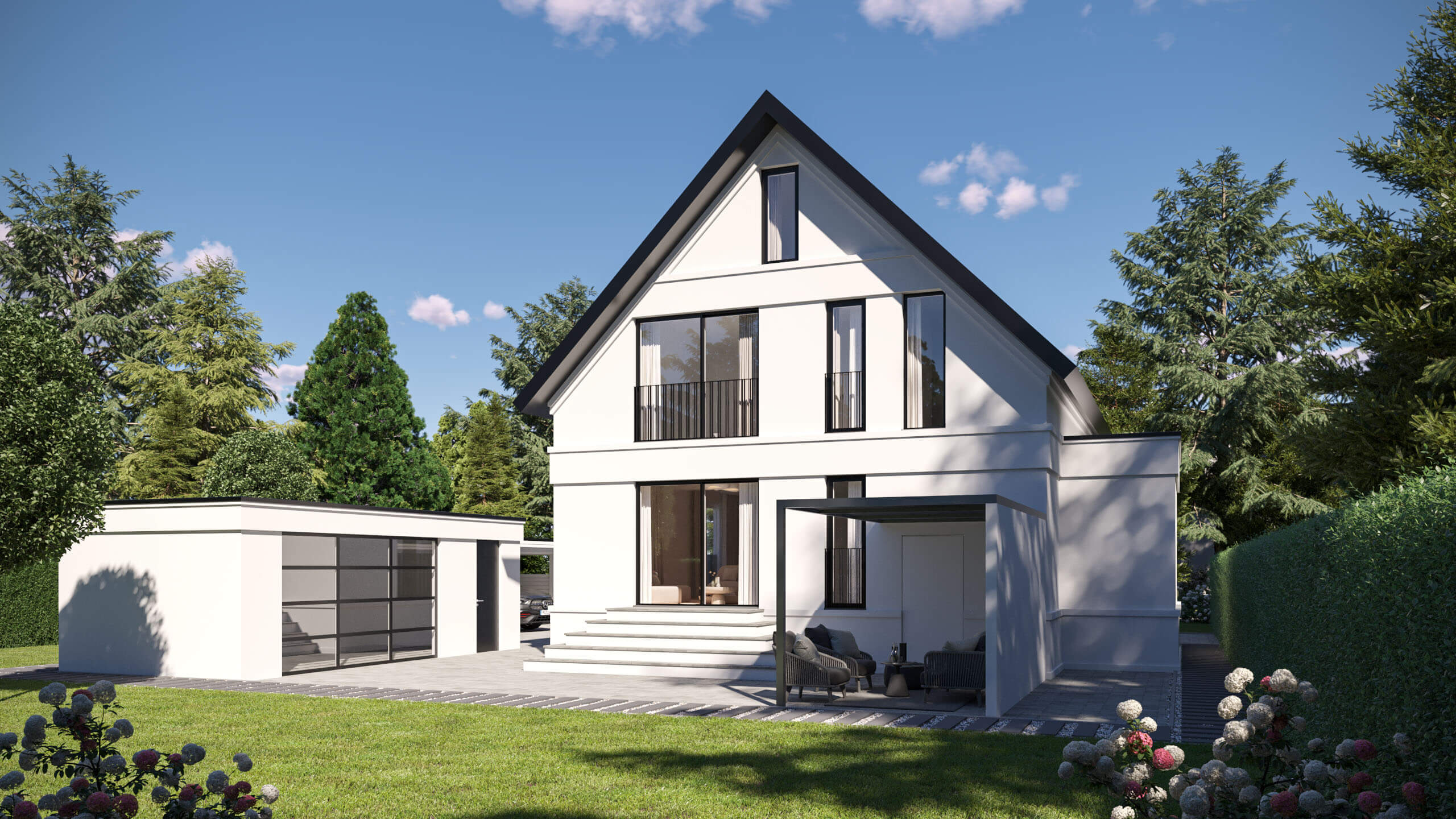 Single-Family House Hannover  Renovation & Modernization 3D Visualization 3D Render, Digital Artwork by gmsvision