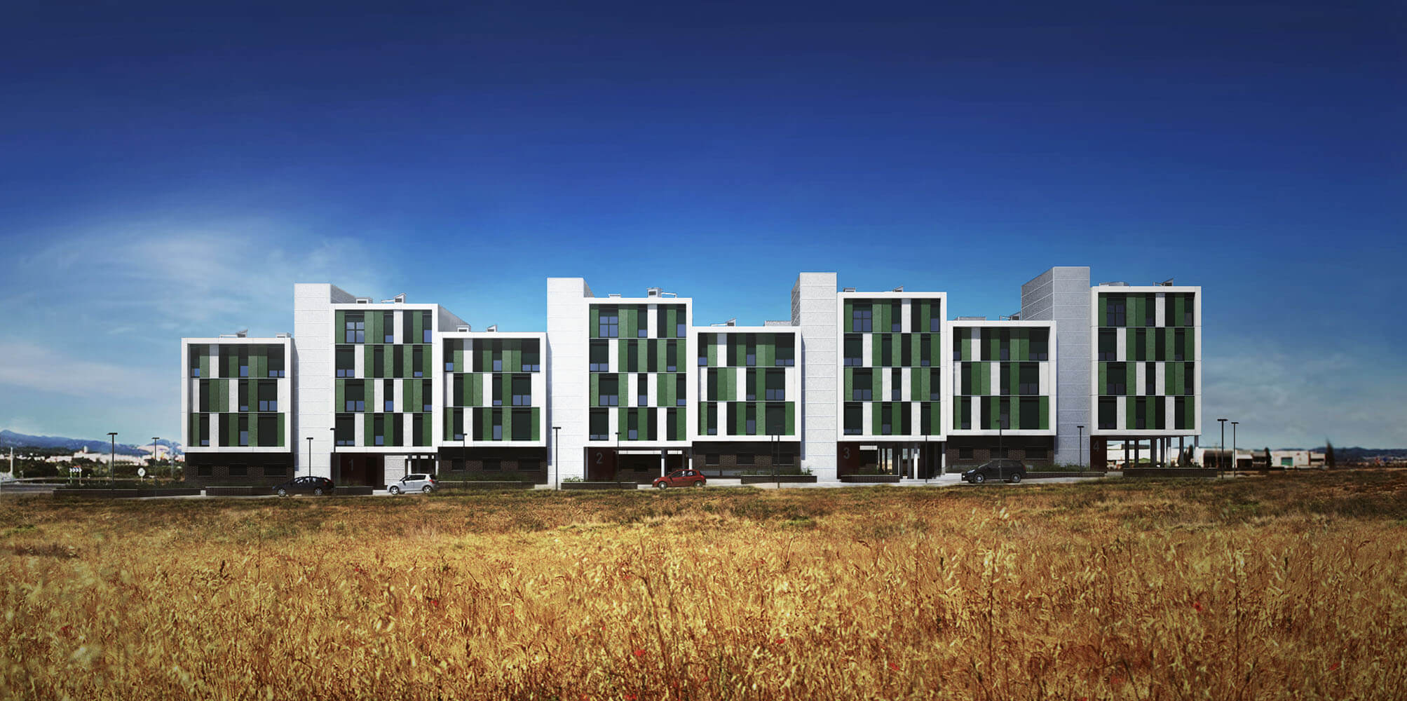 Social Housing Parla Madrid 3D Reconstruction of an Existing Building 3D Render, Digital Artwork by gmsvision