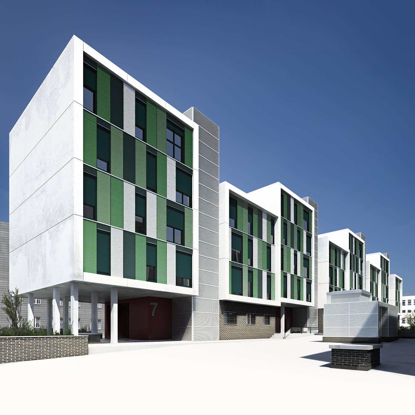 Social Housing Parla Madrid 3D Reconstruction of an Existing Building 3D Render, Digital Artwork by gmsvision
