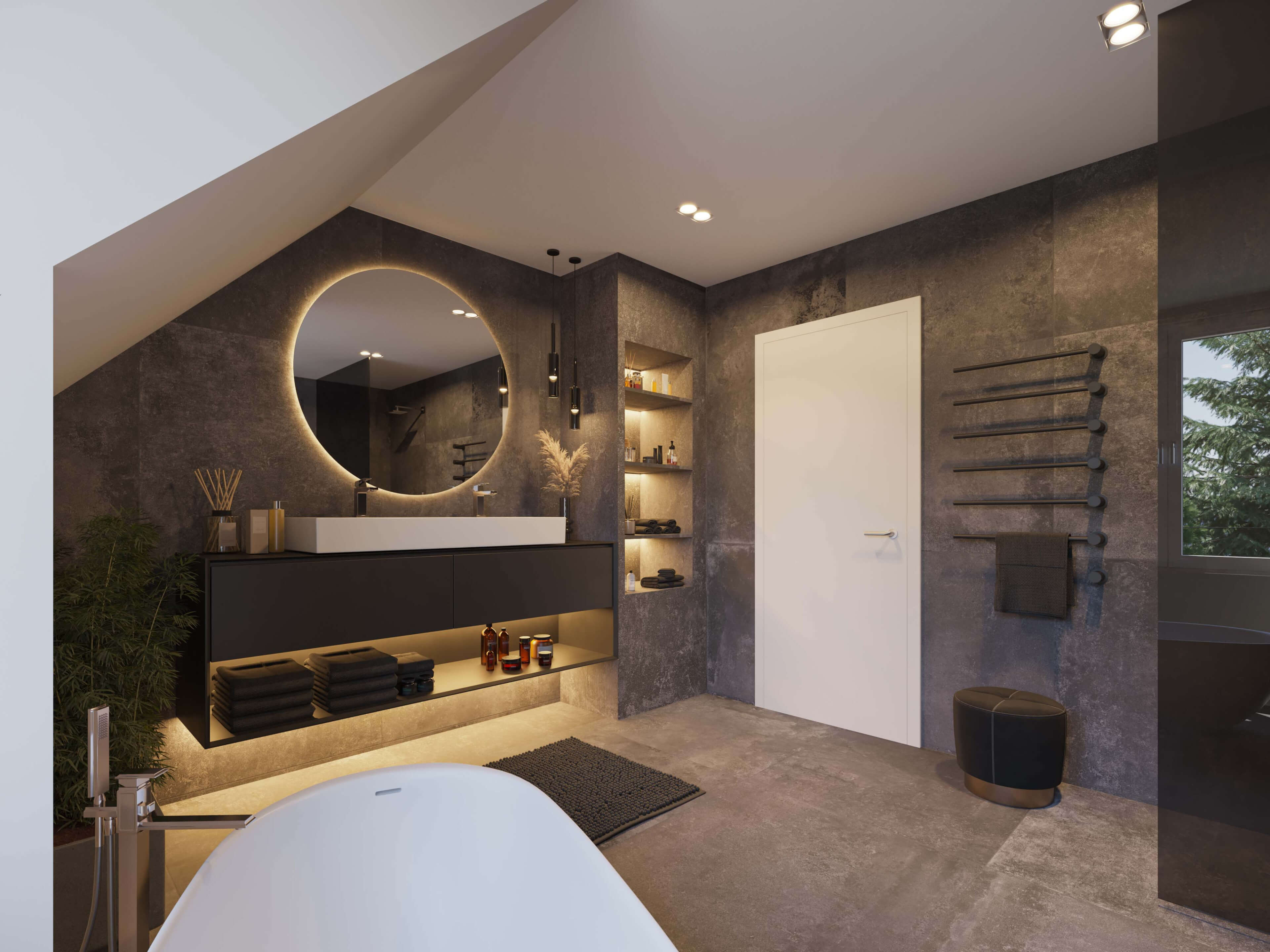 Terraced Houses Munich Modern Residential Complex 3D Visualization 3D Render, Digital Artwork by gmsvision