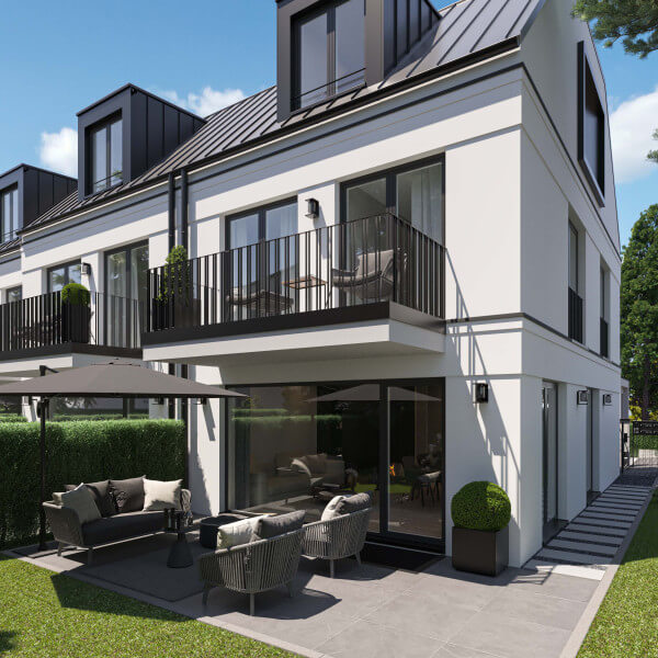 Terraced Houses Munich Modern Residential Complex 3D Visualization