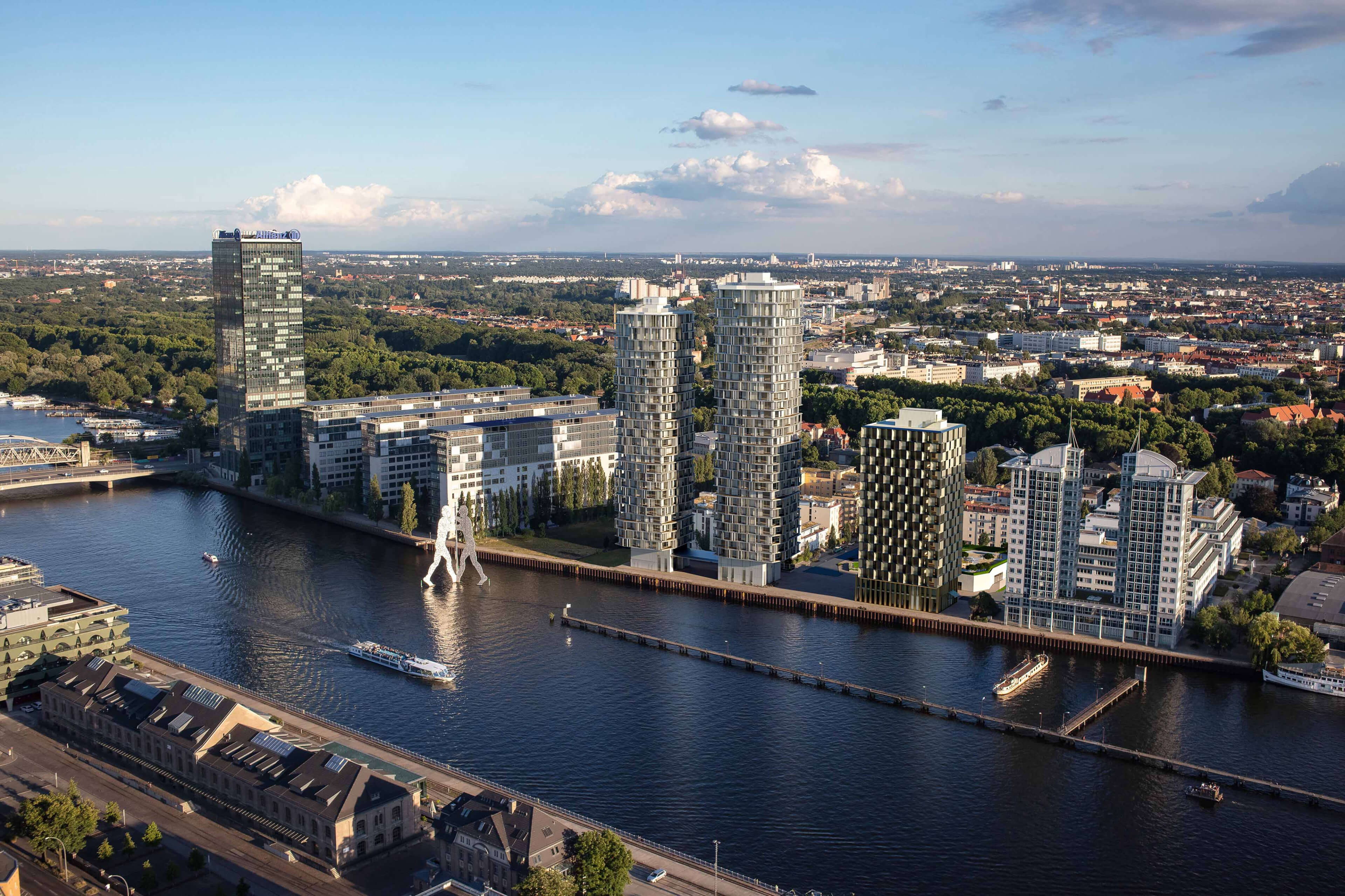 The Molecules Berlin High-Rise Architectural Visualization on the Spree 3D Render, Digital Artwork by gmsvision