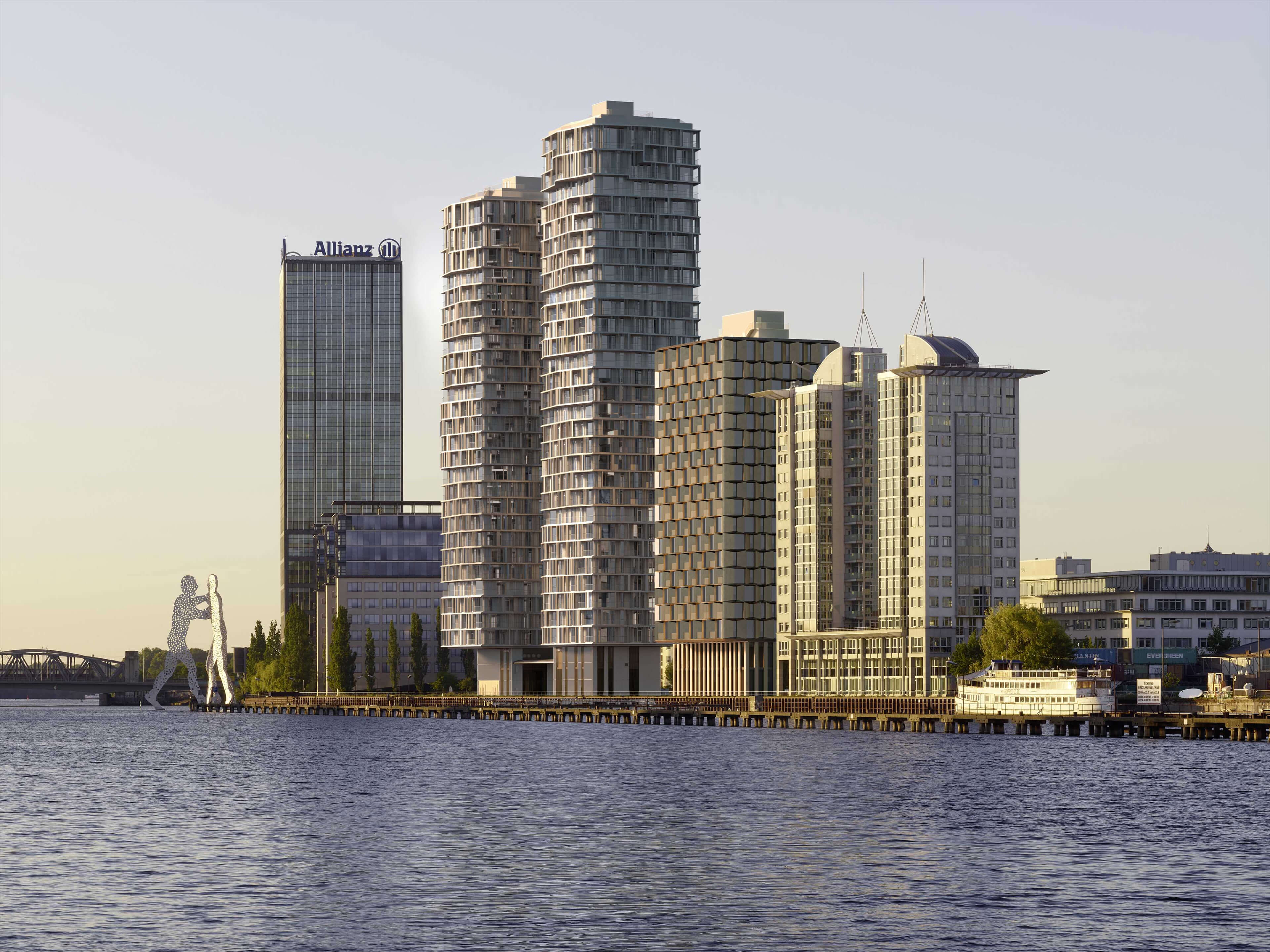 The Molecules Berlin High-Rise Architectural Visualization on the Spree 3D Render, Digital Artwork by gmsvision