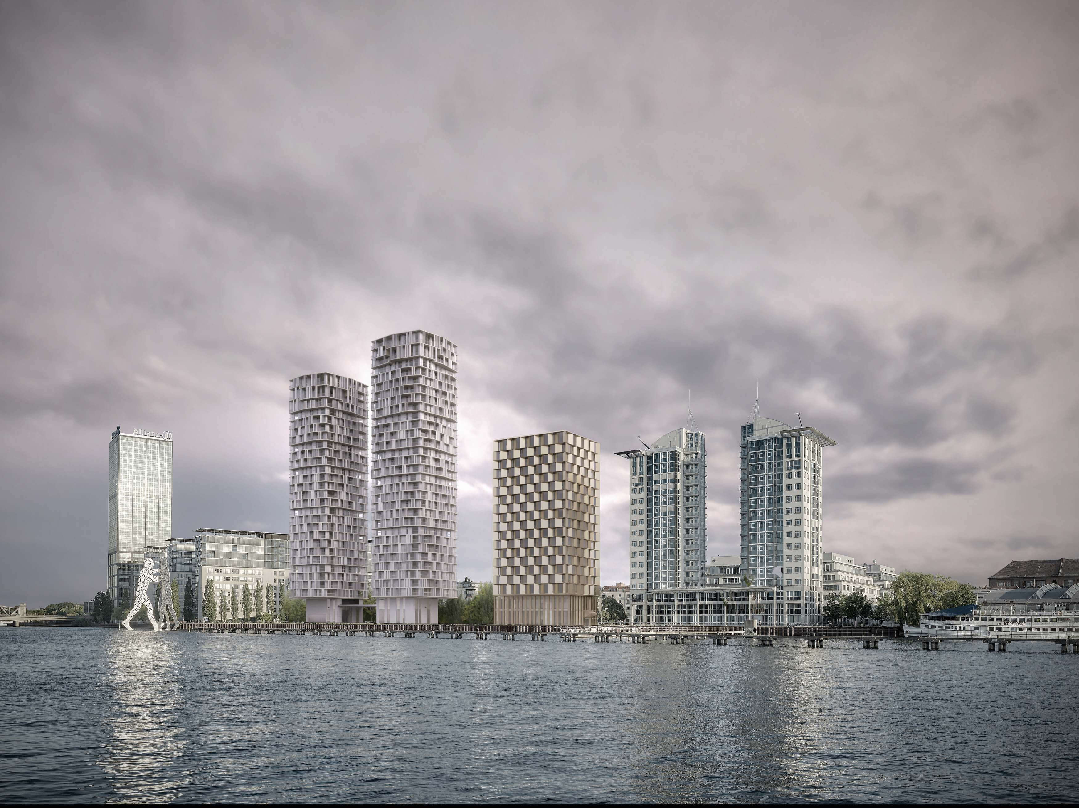 The Molecules Berlin High-Rise Architectural Visualization on the Spree 3D Render, Digital Artwork by gmsvision