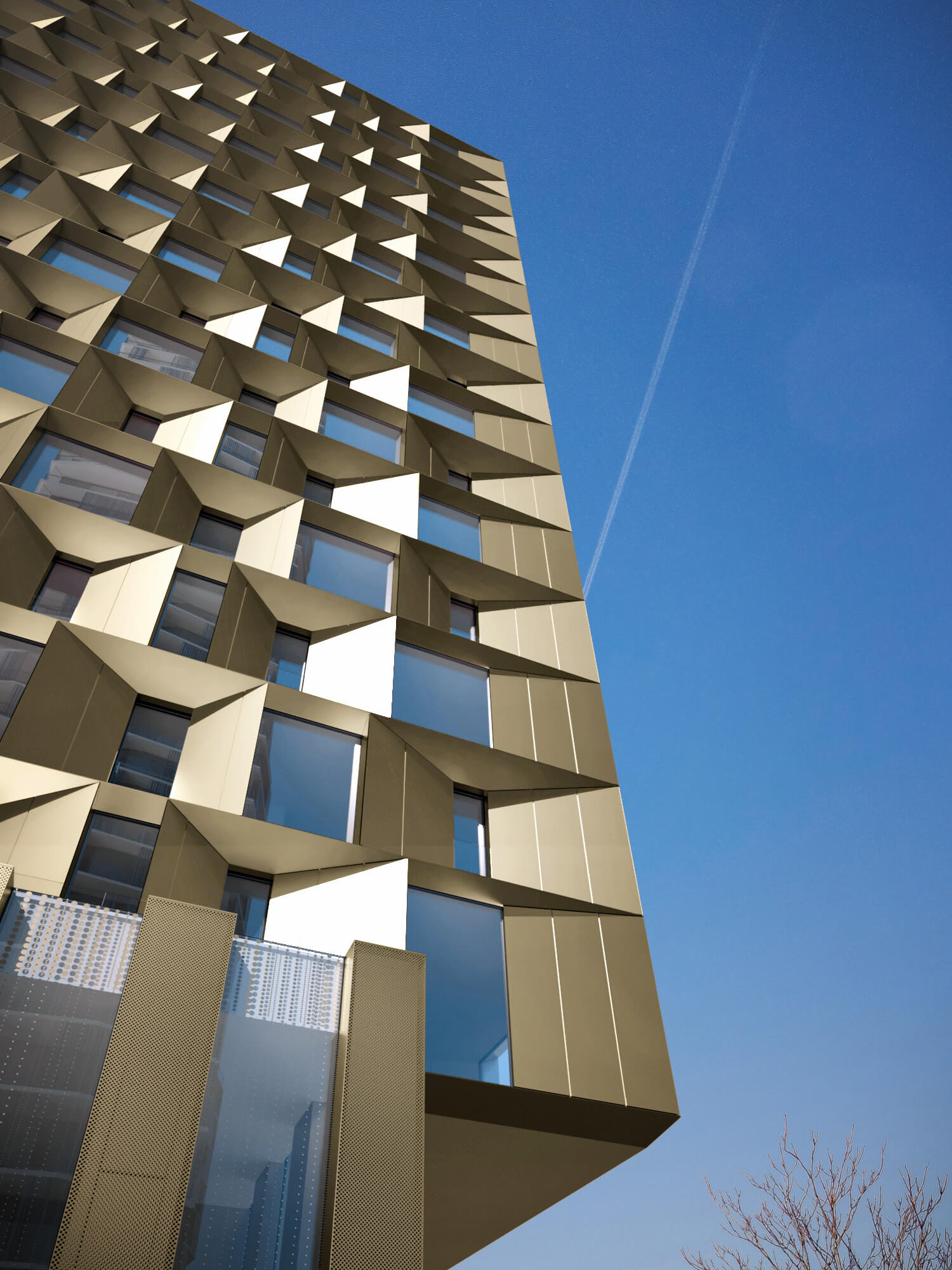 The Molecules Berlin High-Rise Architectural Visualization on the Spree 3D Render, Digital Artwork by gmsvision
