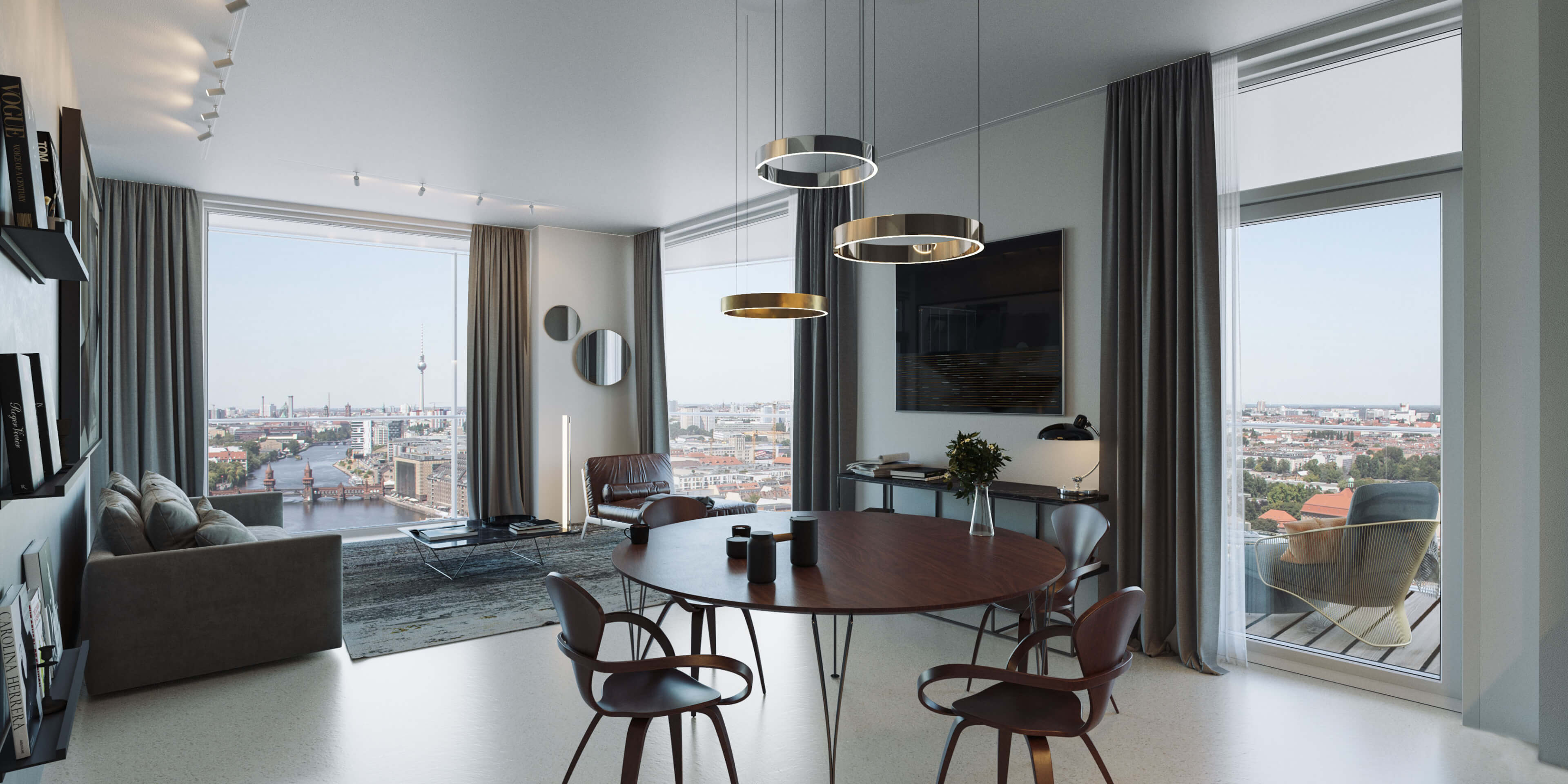 The Molecules Berlin High-Rise Architectural Visualization on the Spree 3D Render, Digital Artwork by gmsvision