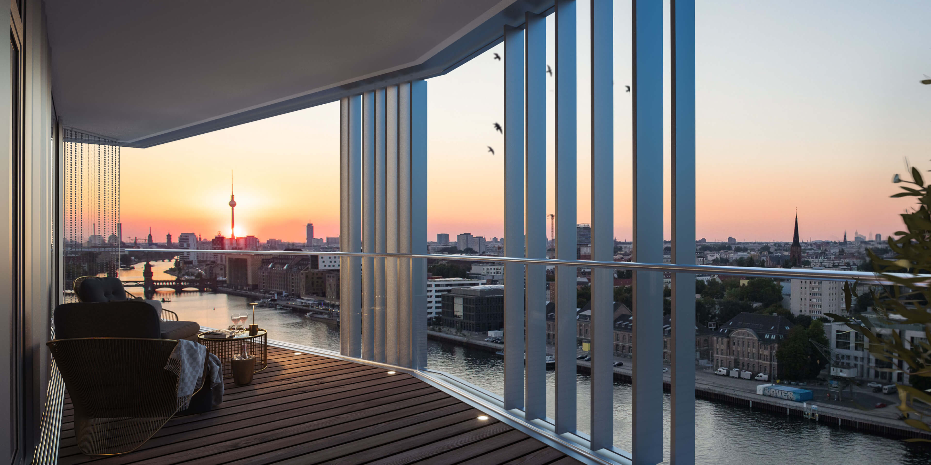 The Molecules Berlin High-Rise Architectural Visualization on the Spree 3D Render, Digital Artwork by gmsvision