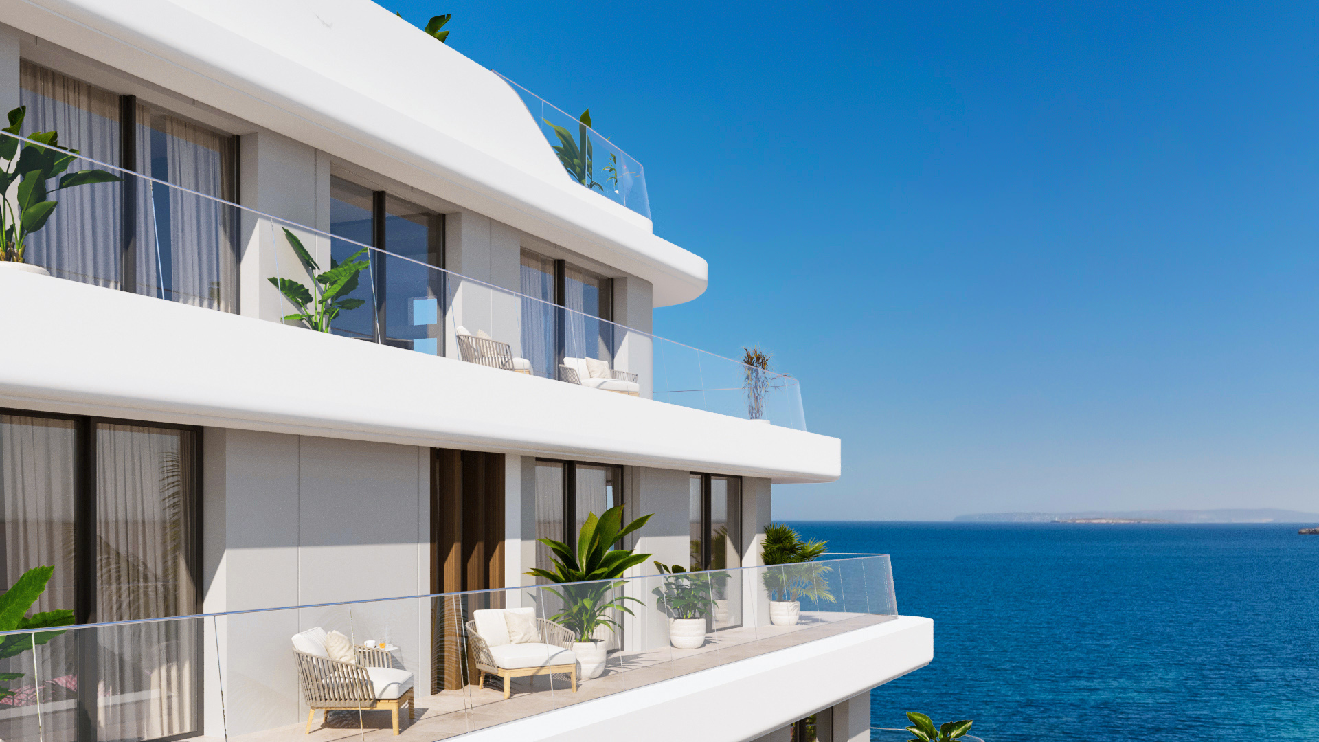 The One Ibiza  Organic Luxury Residence with Rooftop Terrace 3D Visualization 3D Render, Digital Artwork by gmsvision