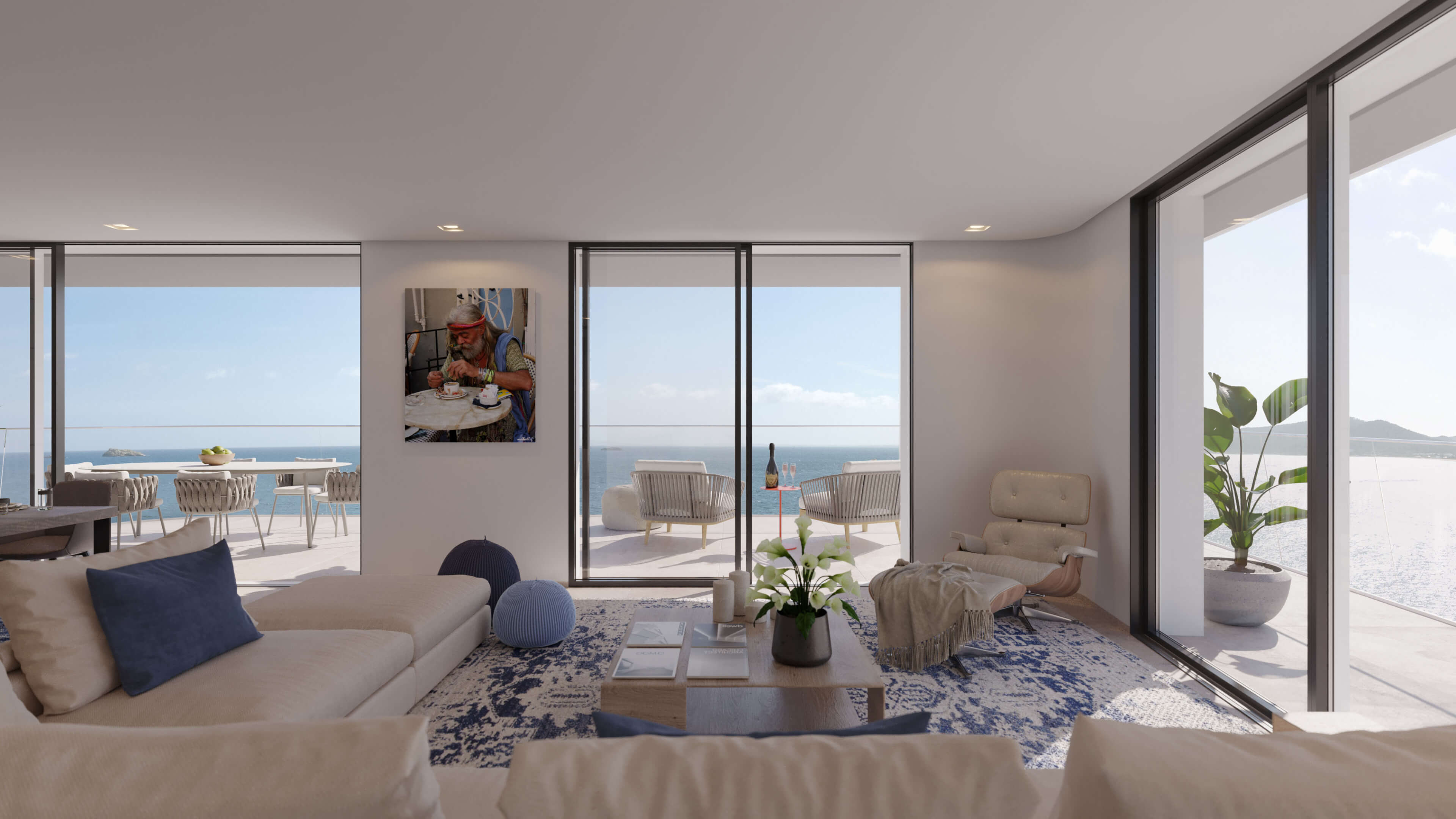 The One Ibiza Organic Luxury Residence with Rooftop Terrace 3D Visualization 3D Render, Digital Artwork by gmsvision