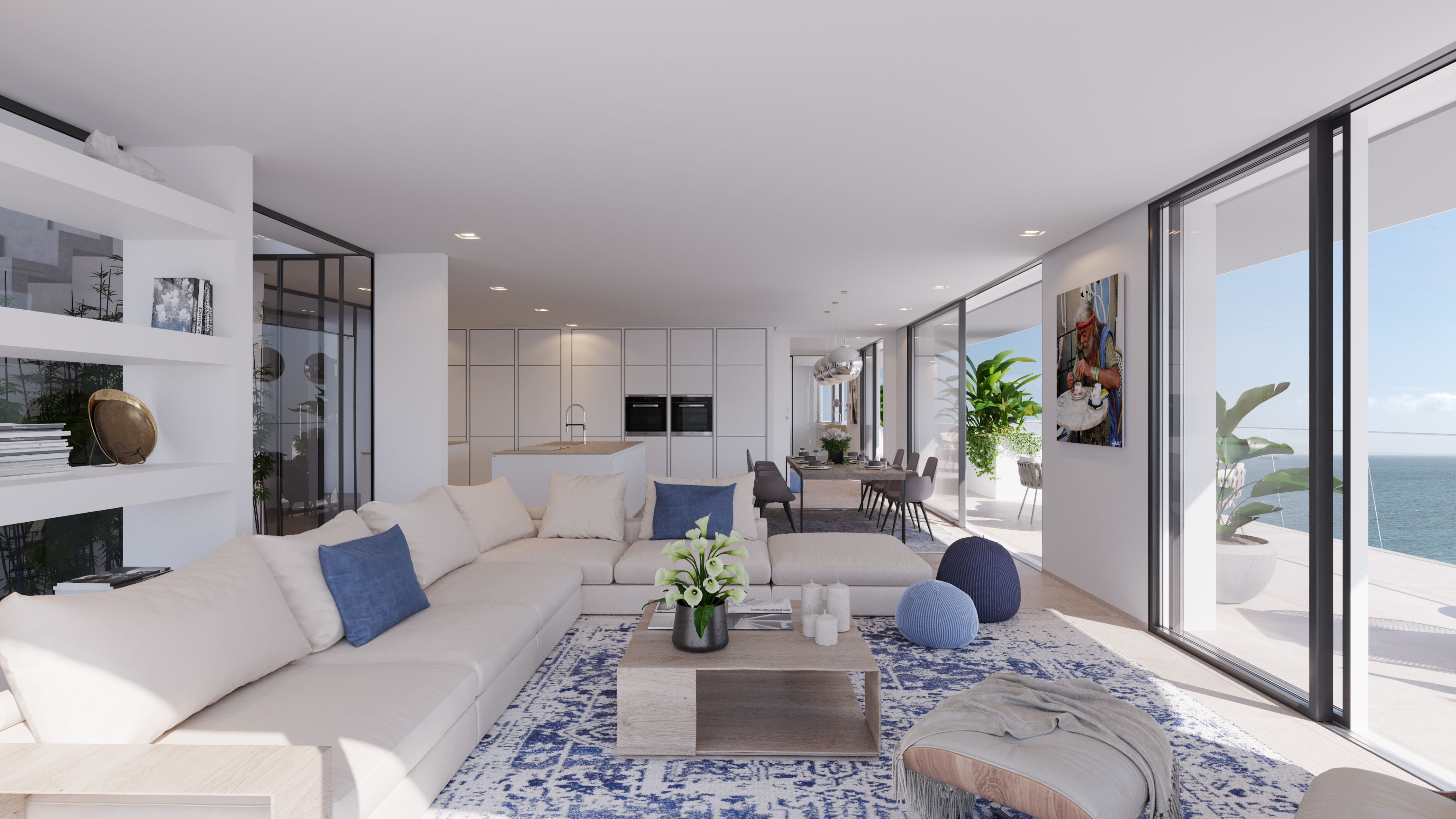 The One Ibiza  Organic Luxury Residence with Rooftop Terrace 3D Visualization 3D Render, Digital Artwork by gmsvision