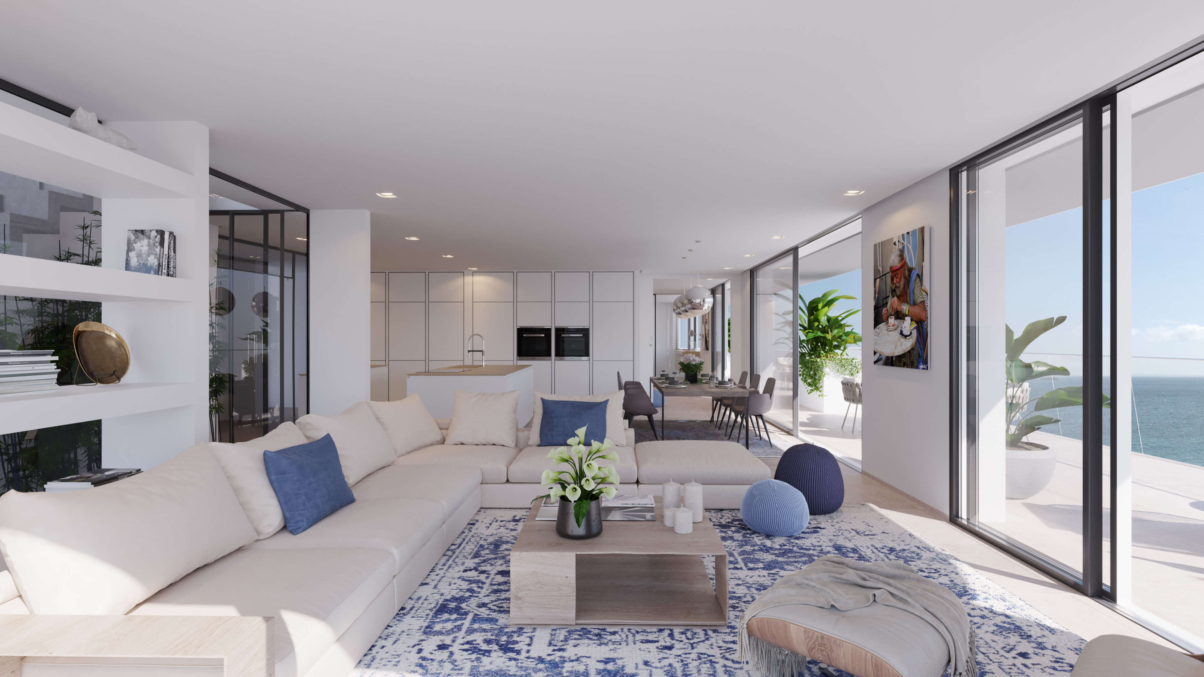 The One Ibiza Organic Luxury Residence with Rooftop Terrace 3D Visualization 3D Render, Digital Artwork by gmsvision