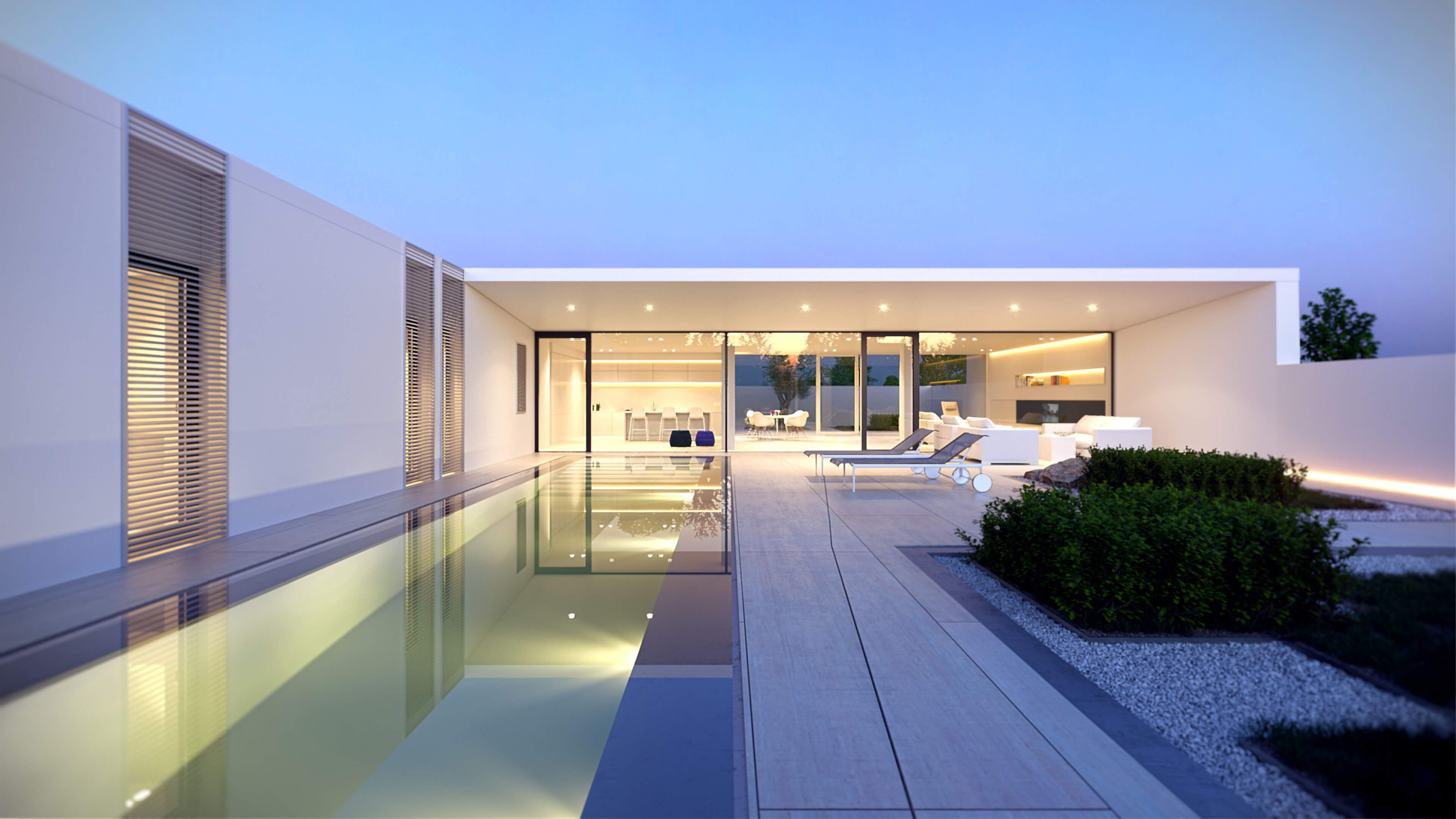 Villa Jesolo Lido Minimalist Pool Villa, Day & Night Architectural ...
