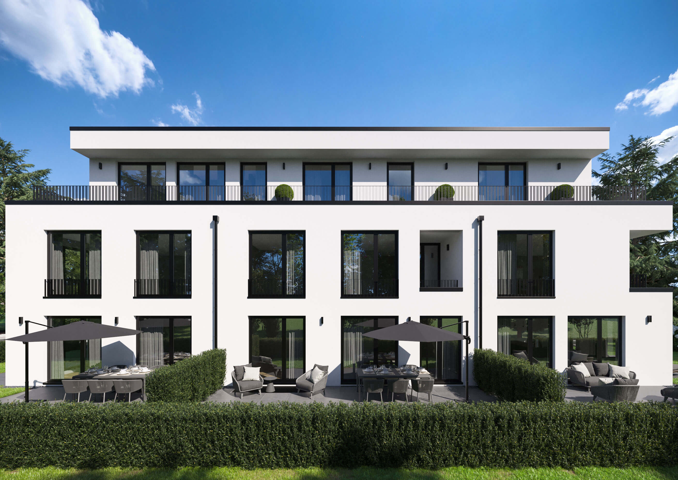WB61 Munich-Pasing Residential Project Rendering at Dusk & Daylight 3D Render, Digital Artwork by gmsvision