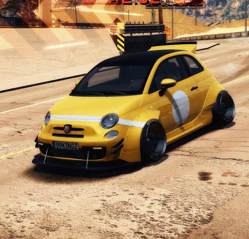 Abarth 500 Wide Body in Need for Speed Most Wanted 2005 3D Render, Digital Artwork by godlike99kingz