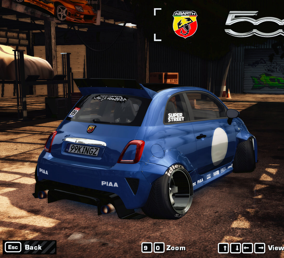 Abarth 500 Wide Body in Need for Speed Most Wanted 2005 3D Render, Digital Artwork by godlike99kingz