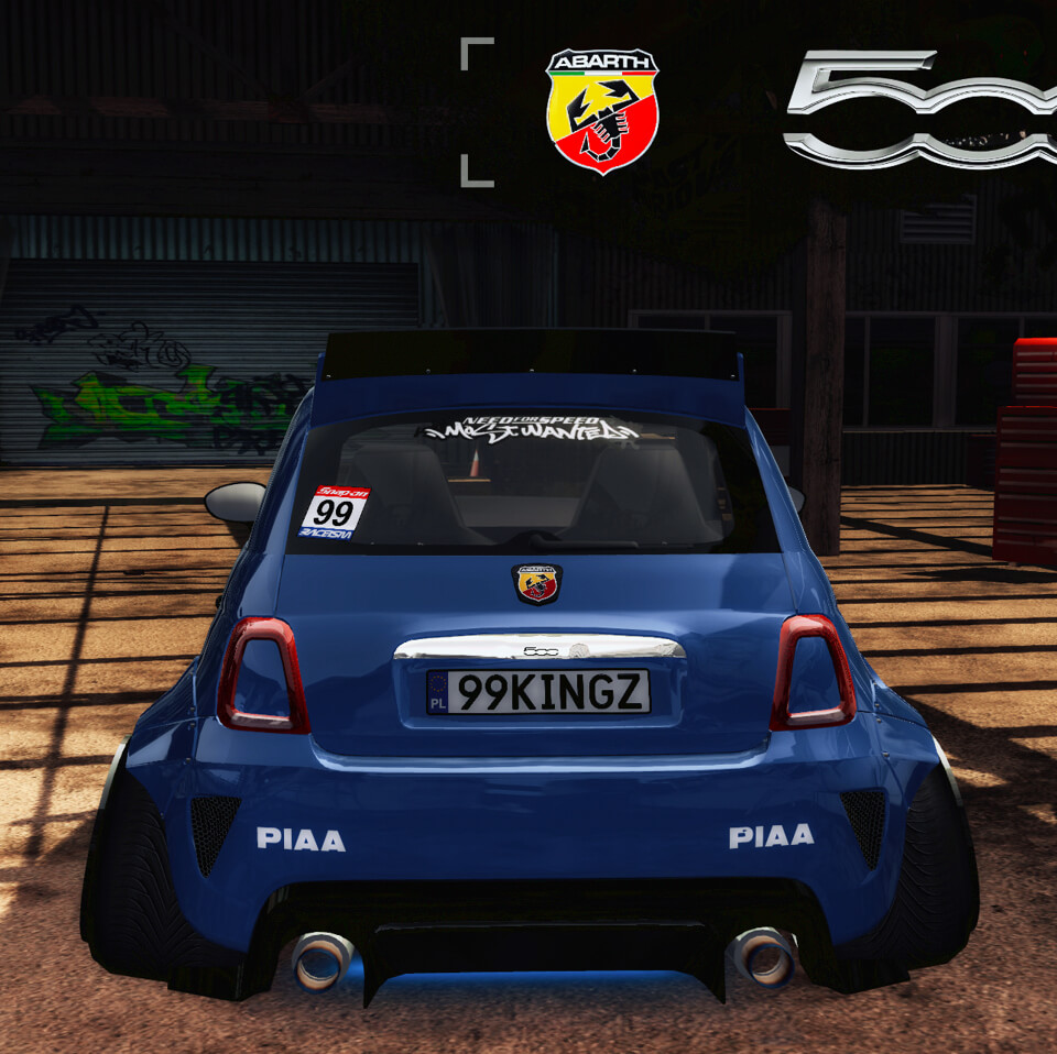 Abarth 500 Wide Body in Need for Speed Most Wanted 2005 3D Render, Digital Artwork by godlike99kingz