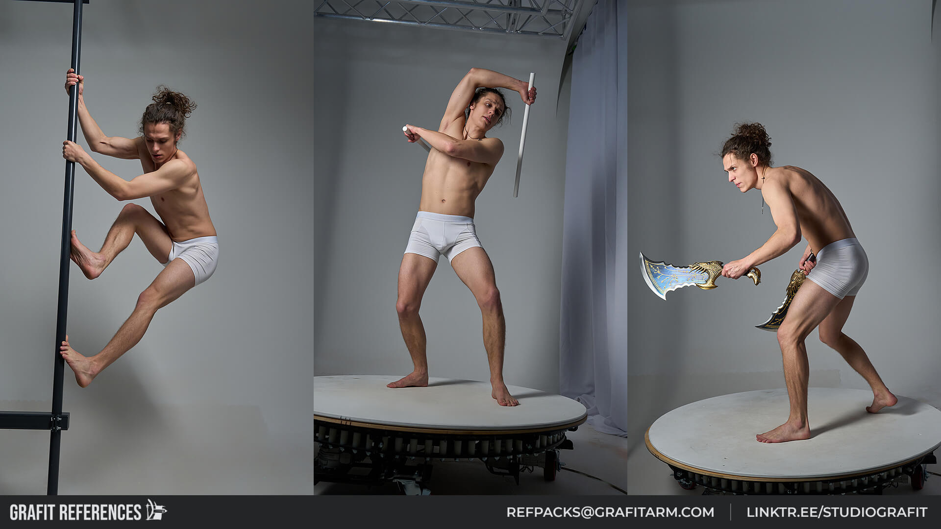 1900 Male Dynamic and Combat Poses Reference Photo Set
