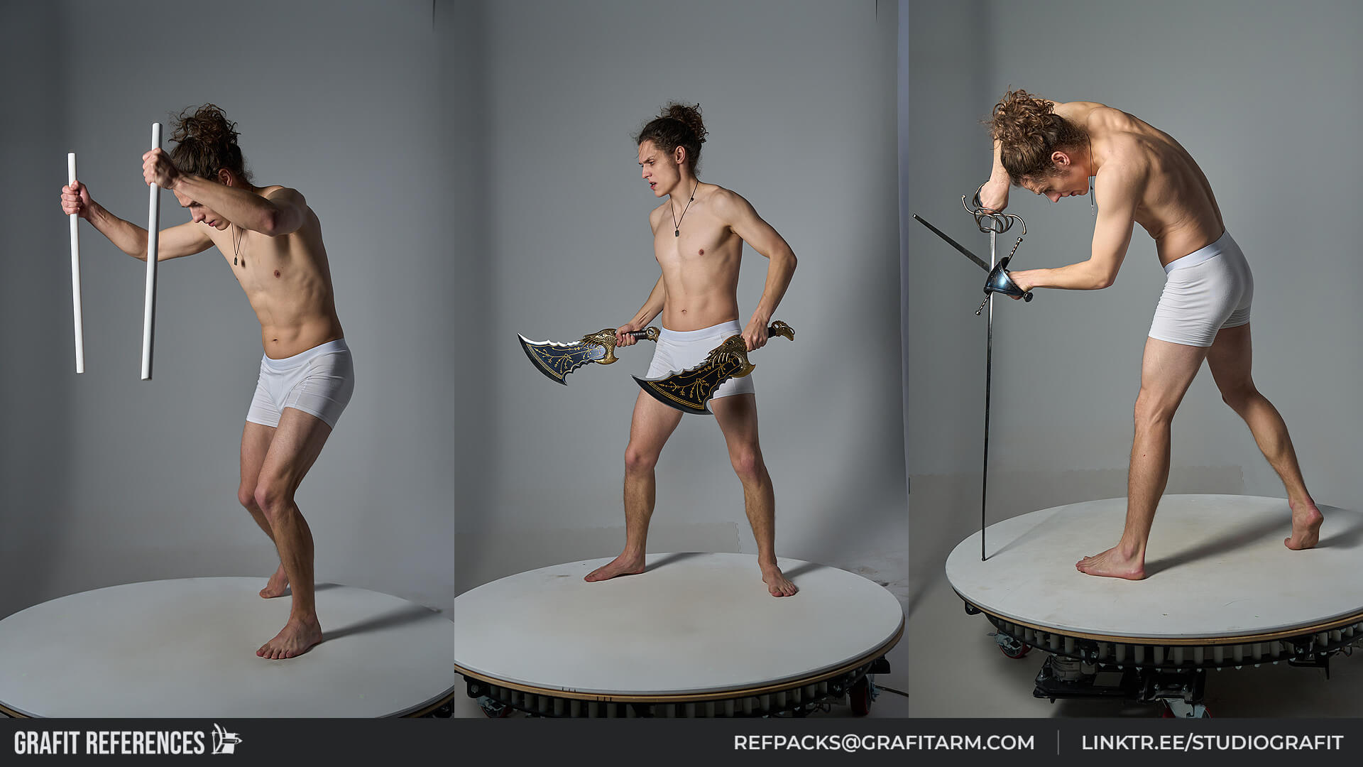 1900 Male Dynamic and Combat Poses Reference Photo Set