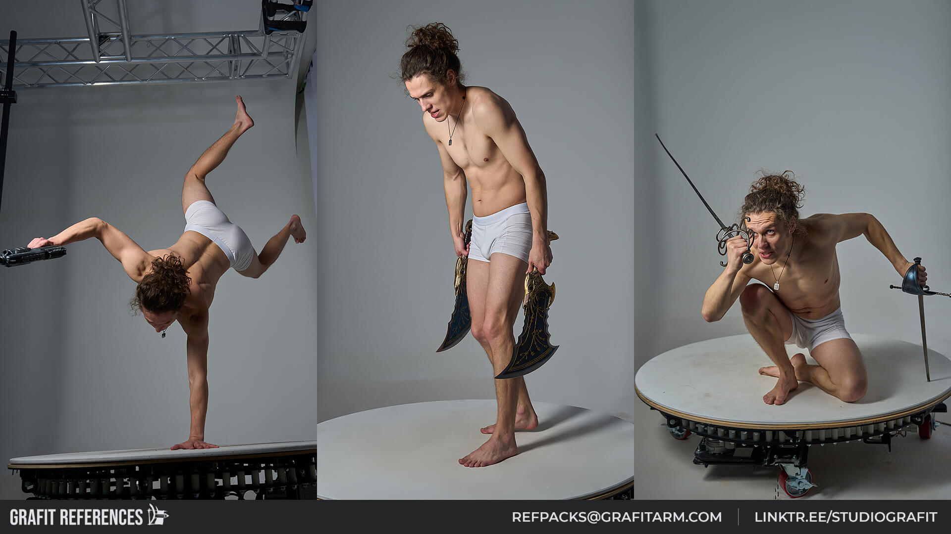 1900 Male Dynamic and Combat Poses Reference Photo Set
