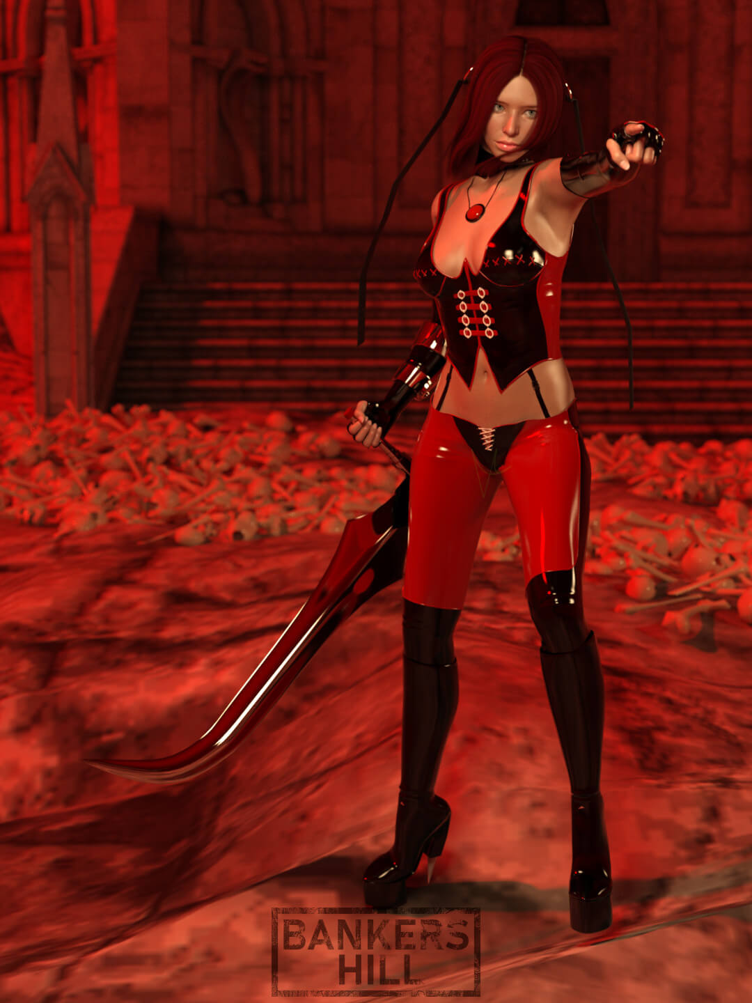 BloodRayne Legacy 3D Render, Digital Artwork by grafitaleblue