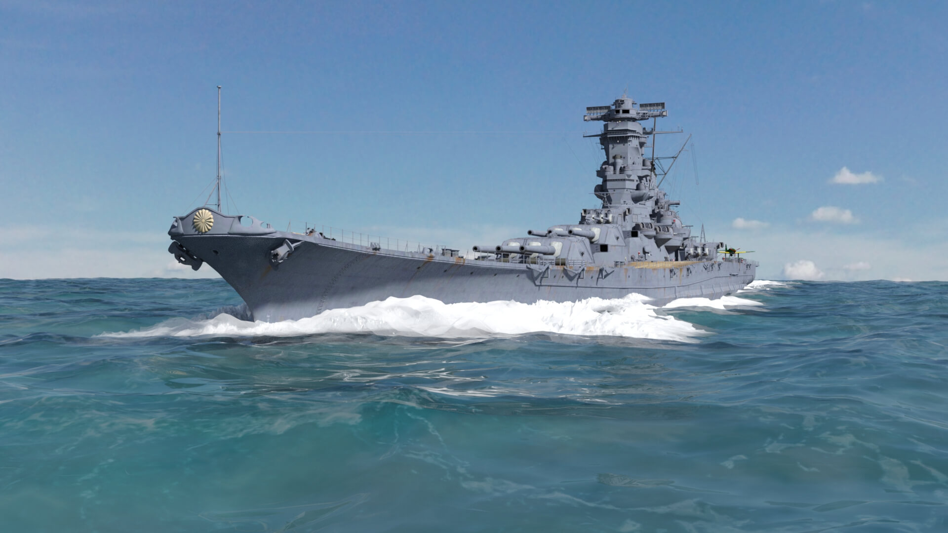 Japanese battleship Musashi 3D Render, Digital Artwork by grafkdesigner