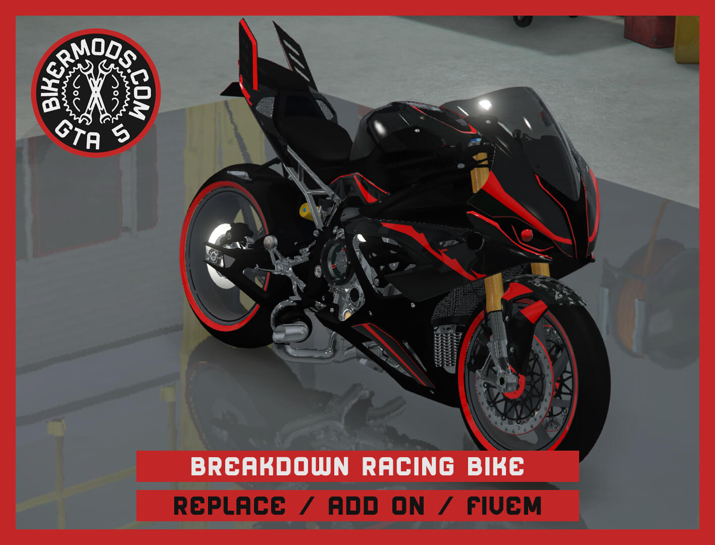 BMW Style Racing Sport Motorcycle 3D Render, Digital Artwork by gtabikermods