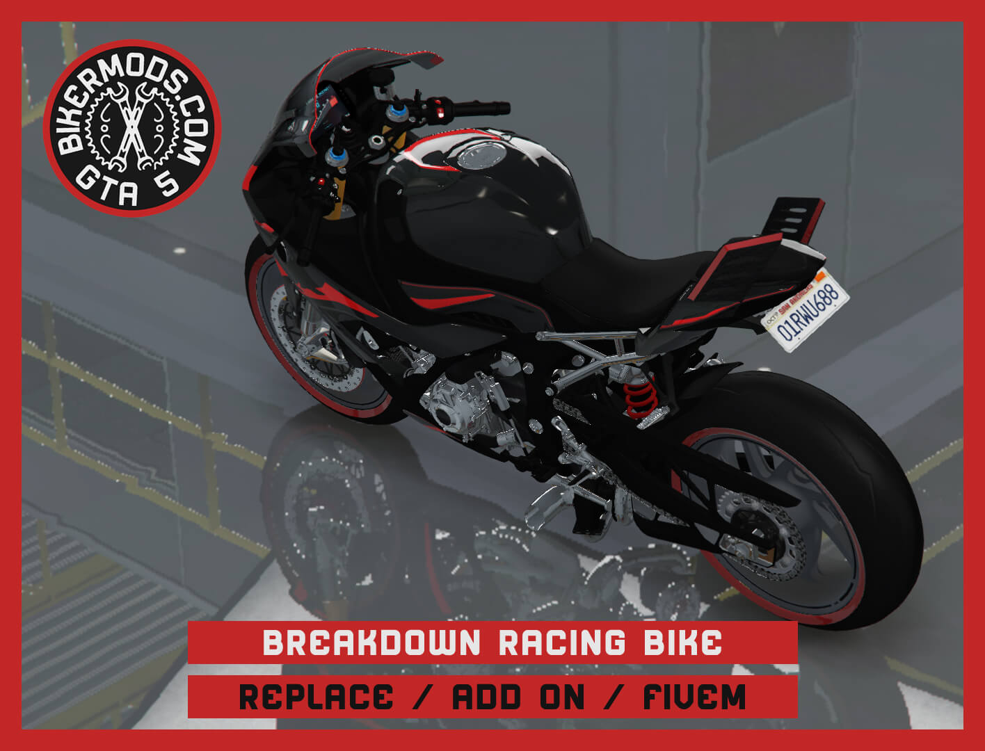 BMW Style Racing Sport Motorcycle 3D Render, Digital Artwork by gtabikermods