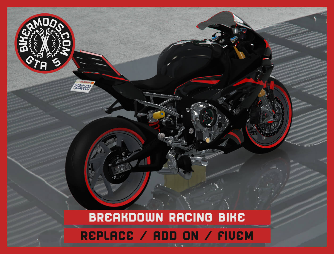 BMW Style Racing Sport Motorcycle 3D Render, Digital Artwork by gtabikermods