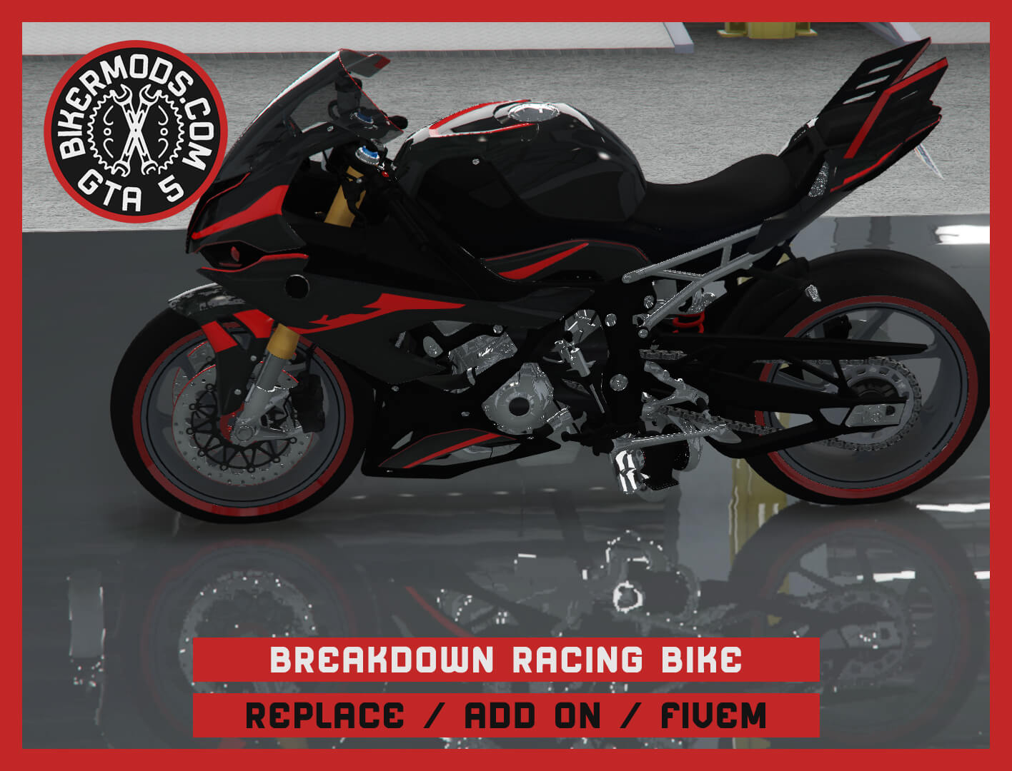 BMW Style Racing Sport Motorcycle 3D Render, Digital Artwork by gtabikermods