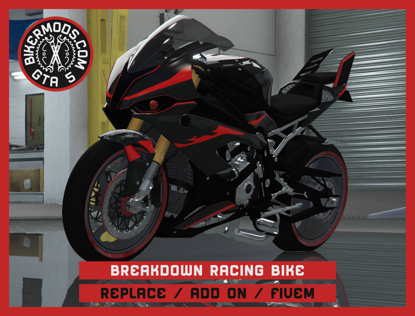 BMW Style Racing Sport Motorcycle 3D Render, Digital Artwork by gtabikermods