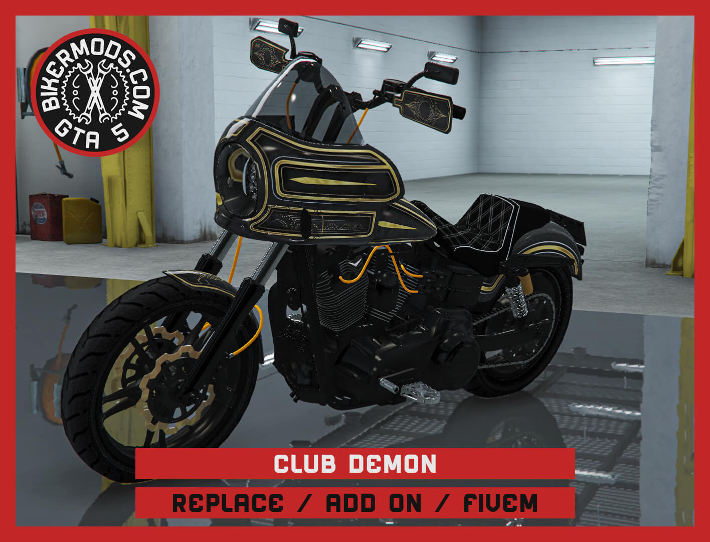 Club Harley-Davidson Dyna Motorcycle 3D Render, Digital Artwork by gtabikermods