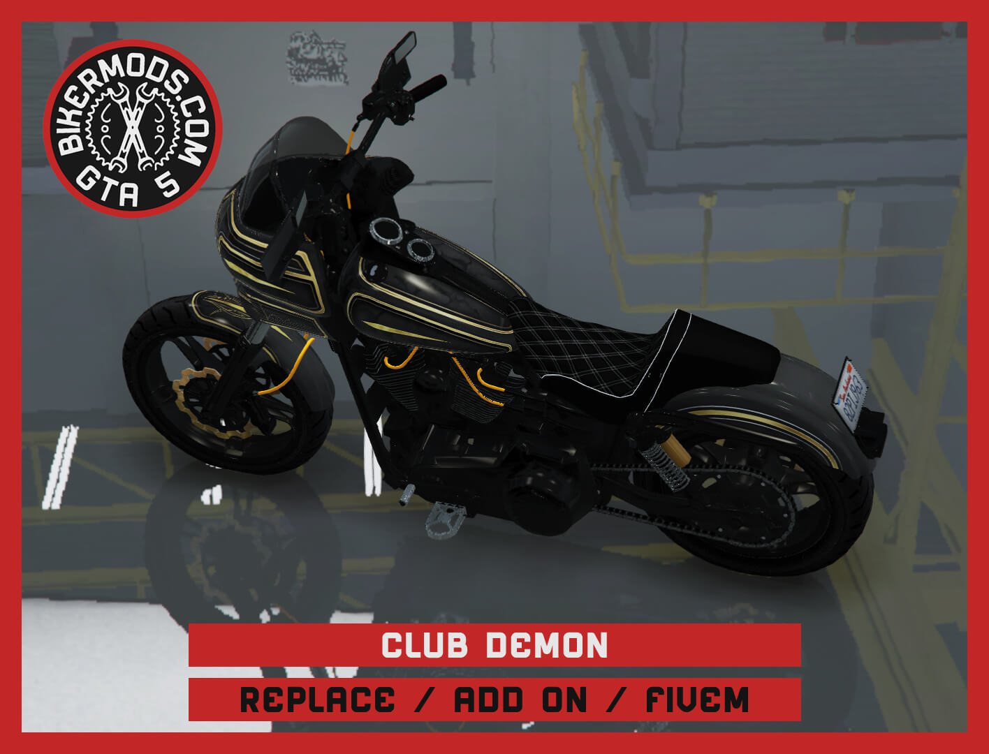 Club Harley-Davidson Dyna Motorcycle 3D Render, Digital Artwork by gtabikermods