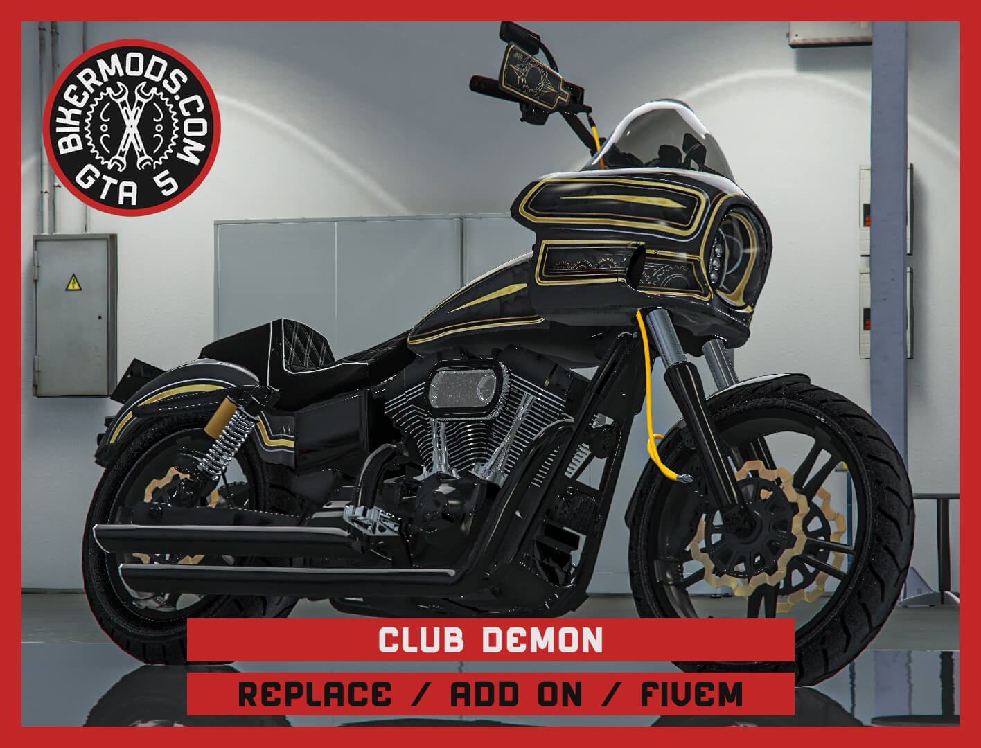 Club Harley-Davidson Dyna Motorcycle 3D Render, Digital Artwork by gtabikermods
