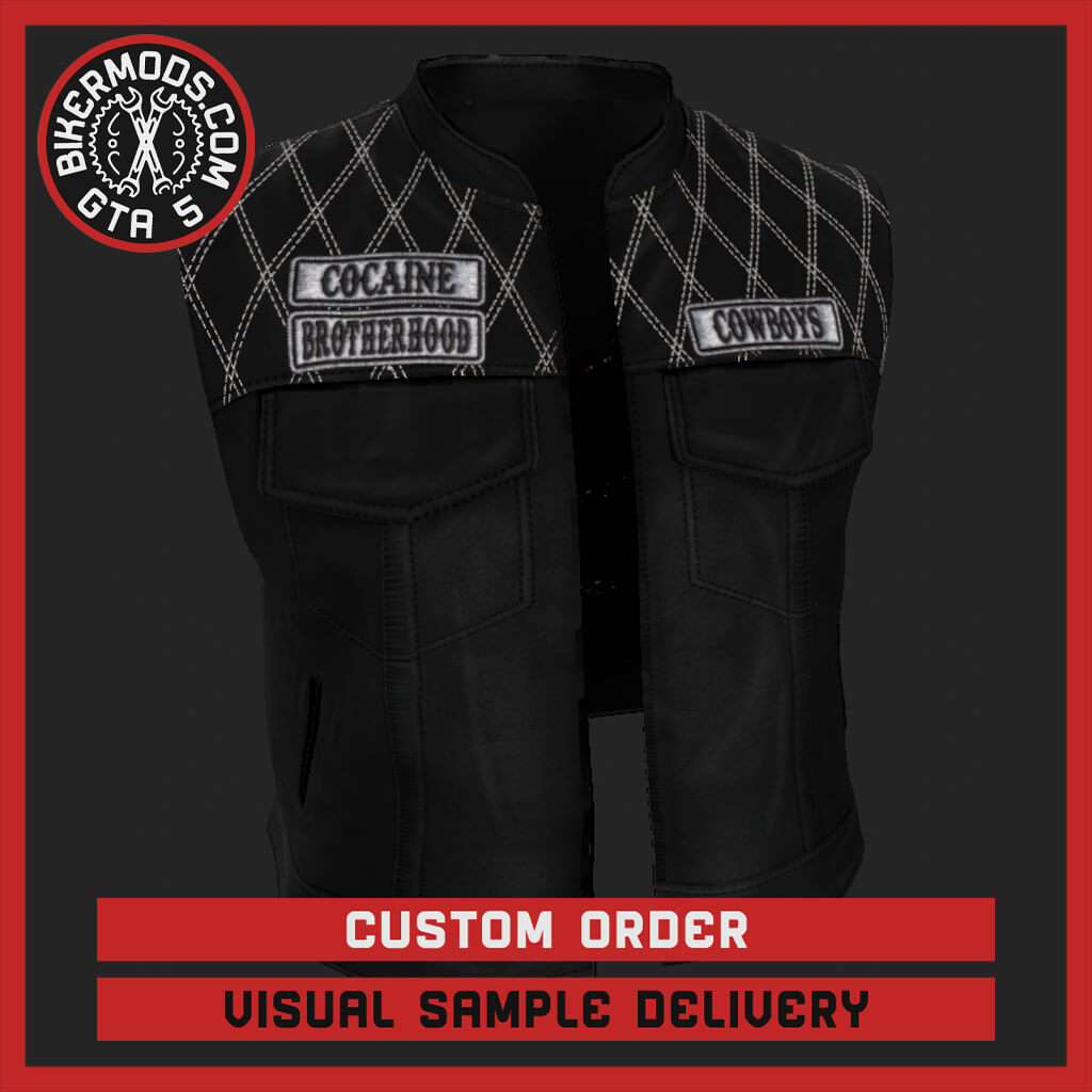 Custom Biker Vest Order 3D Render, Digital Artwork by gtabikermods