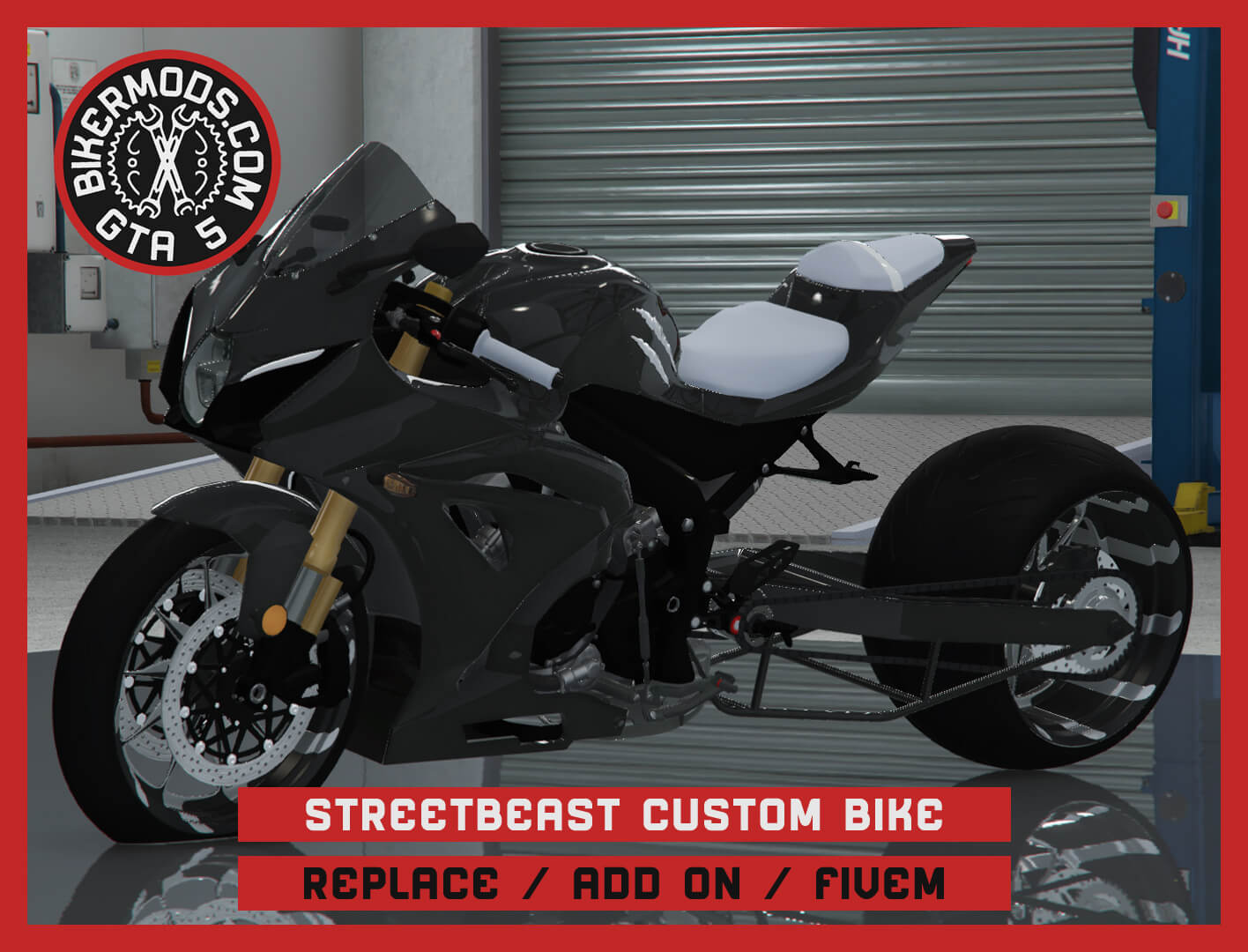 Custom Street Racing Sportbike Motorcycle 3D Render, Digital Artwork by gtabikermods