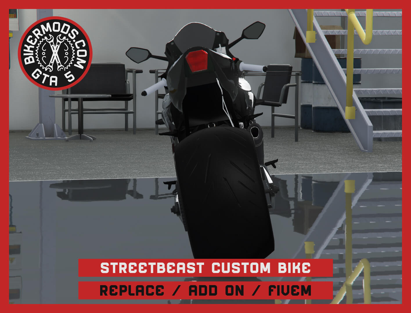 Custom Street Racing Sportbike Motorcycle 3D Render, Digital Artwork by gtabikermods