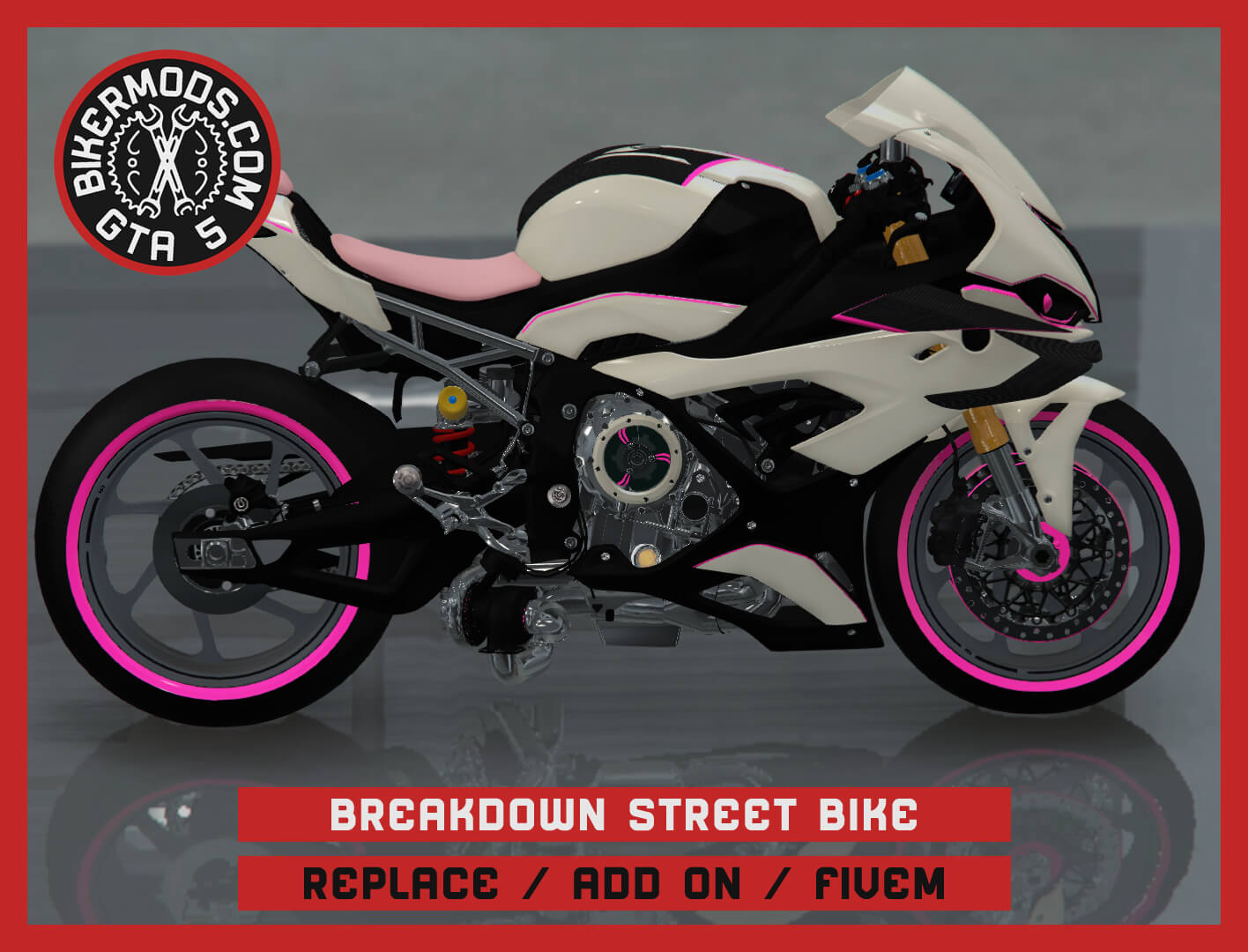 Girl Motorcycle 3D Render, Digital Artwork by gtabikermods