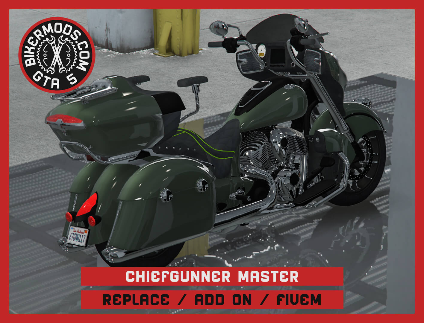 Indian-Style Chief Motorcycle 3D Render, Digital Artwork by gtabikermods