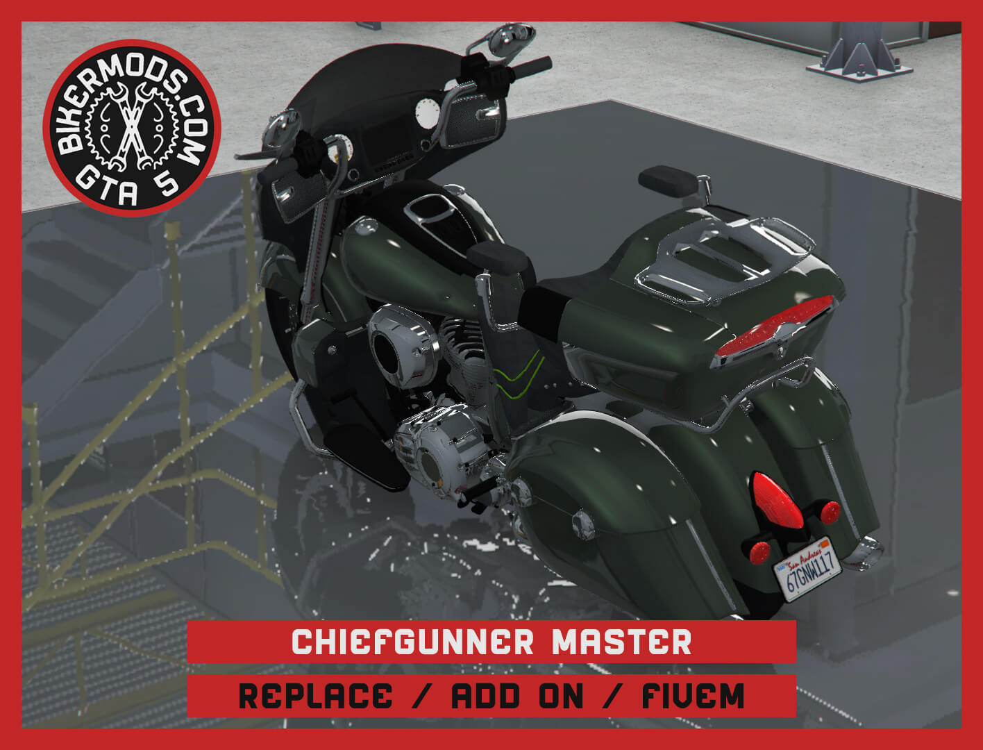 Indian-Style Chief Motorcycle 3D Render, Digital Artwork by gtabikermods