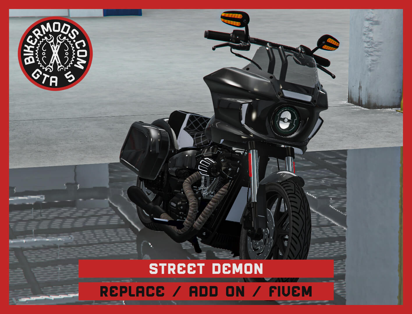 Street Racing Motorcycle 3D Render, Digital Artwork by gtabikermods