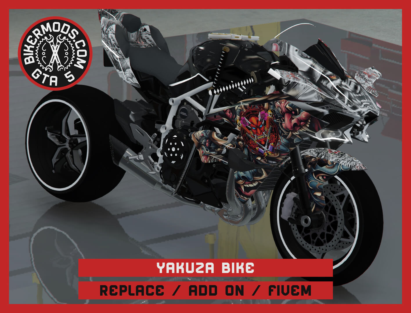 Yakuza Style Motorcycle Bike 3D Render, Digital Artwork by gtabikermods