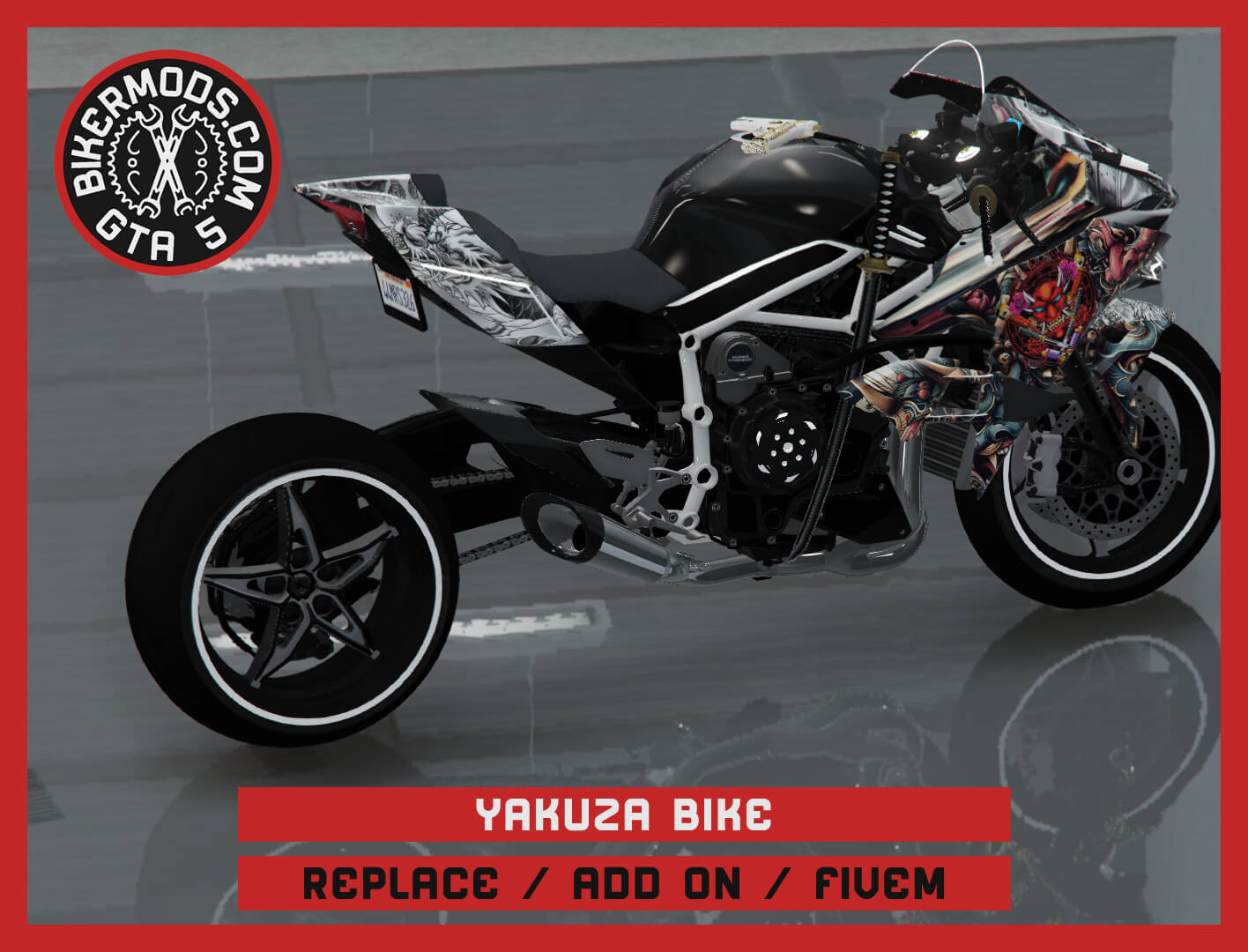 Yakuza Style Motorcycle Bike 3D Render, Digital Artwork by gtabikermods