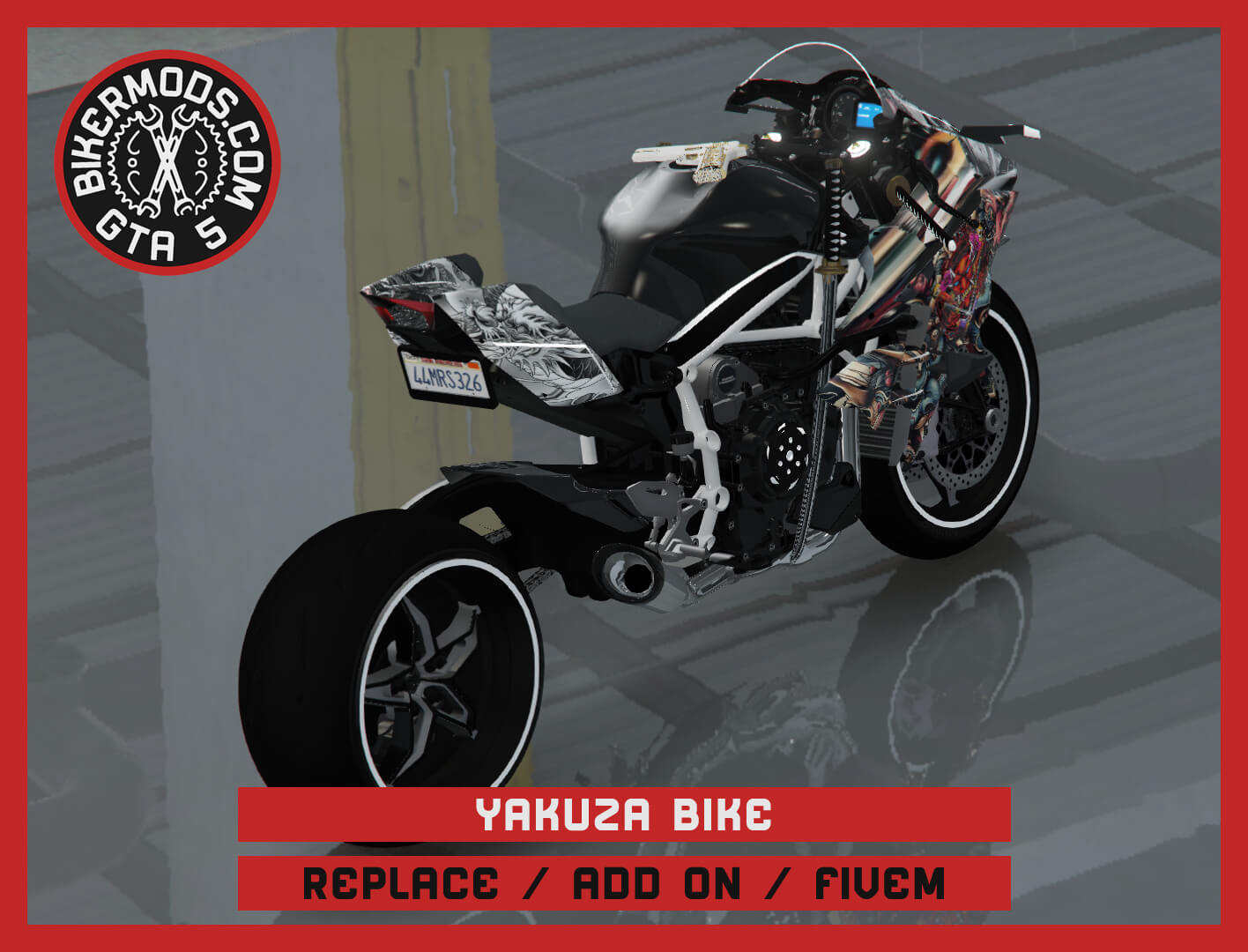 Yakuza Style Motorcycle Bike 3D Render, Digital Artwork by gtabikermods