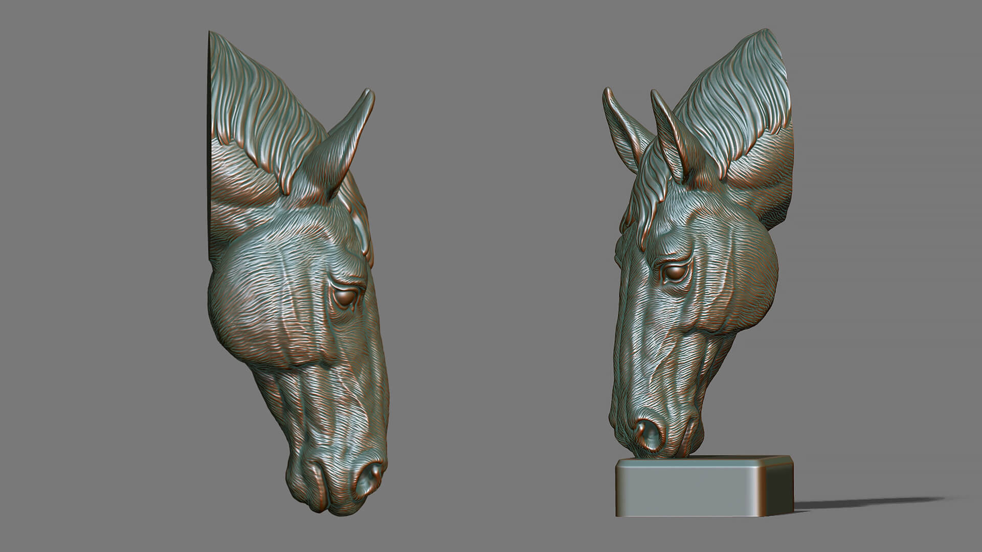 Horse Head Bust ver 2 3D Model