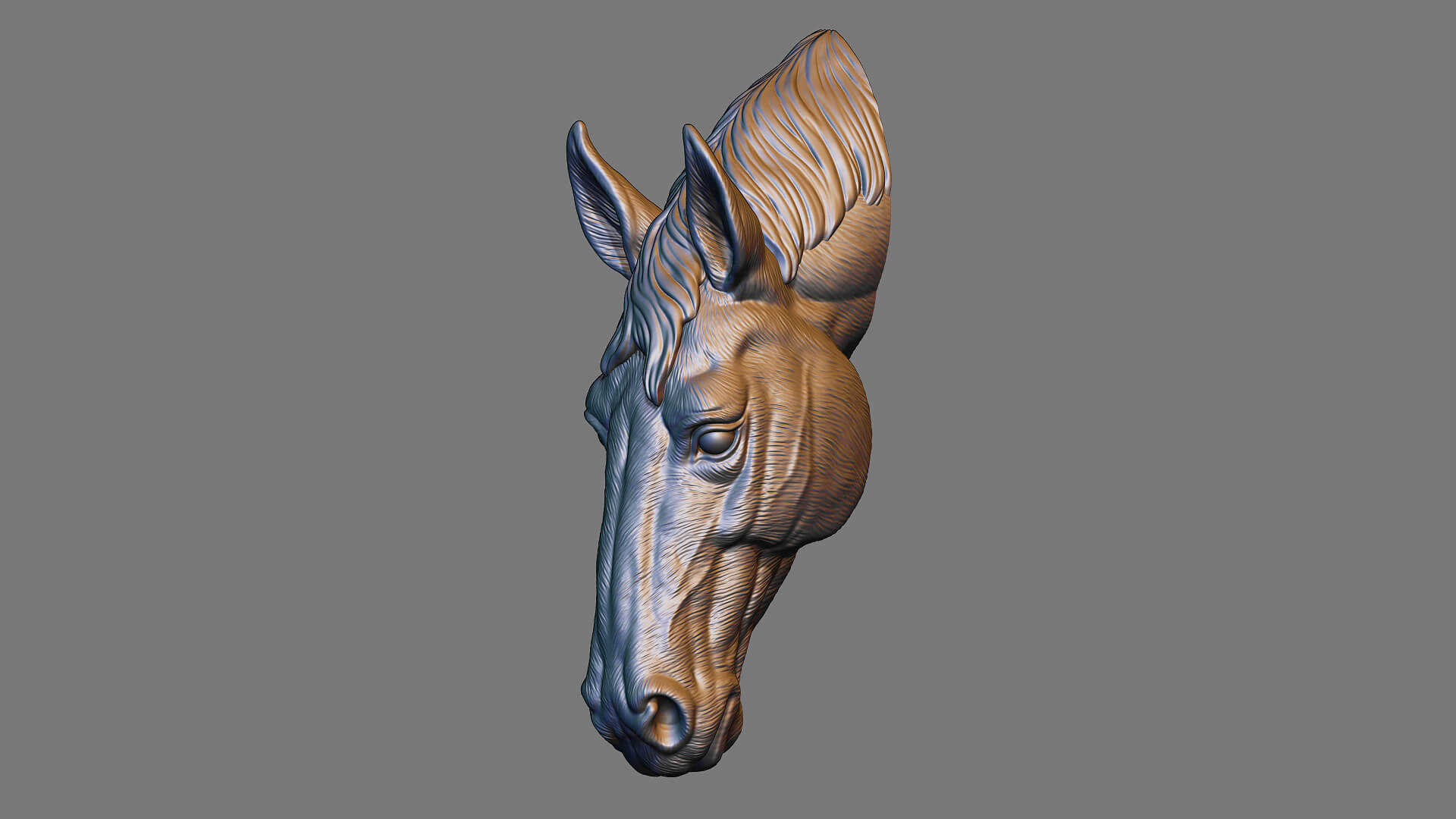 Horse Head Bust ver 2 3D Model