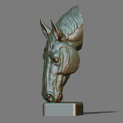 Horse Head Bust ver 2 3D Model